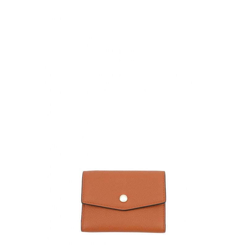 Leather coin purse POURCHET Orange