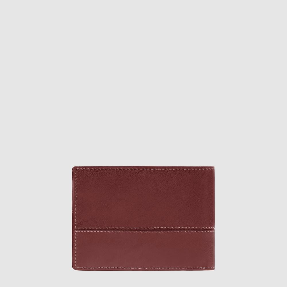 Men's wallet with ID card holder flap, coin pocket, credit card slots, and RFID protection PIQUADRO Brown