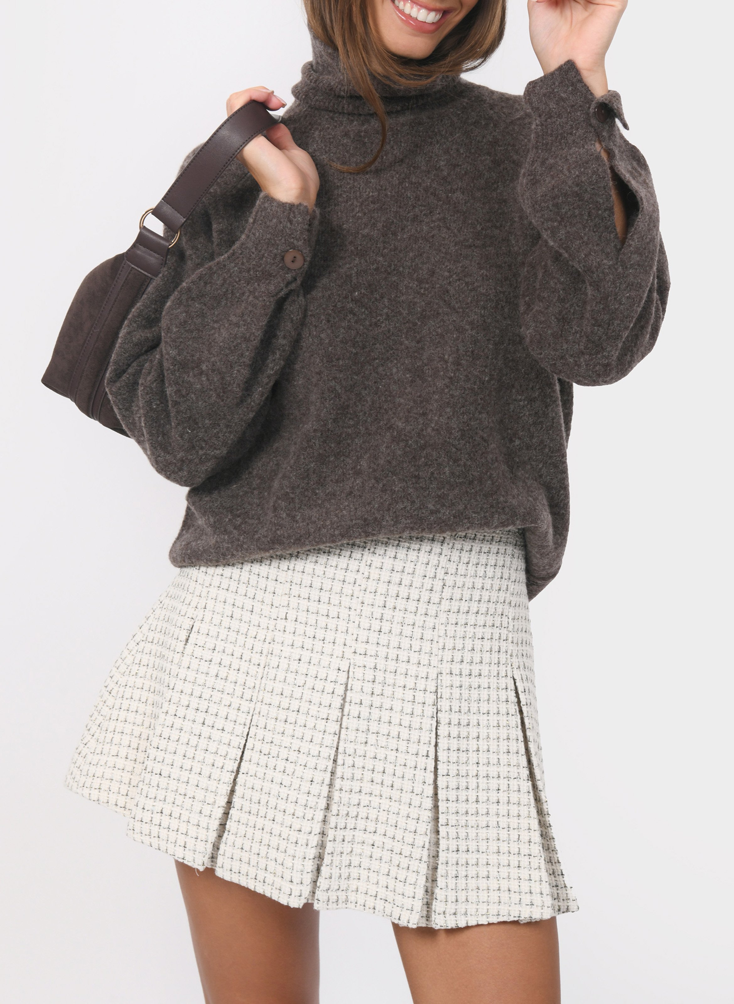 Jupe courte en tweed KOOKAI Blanc