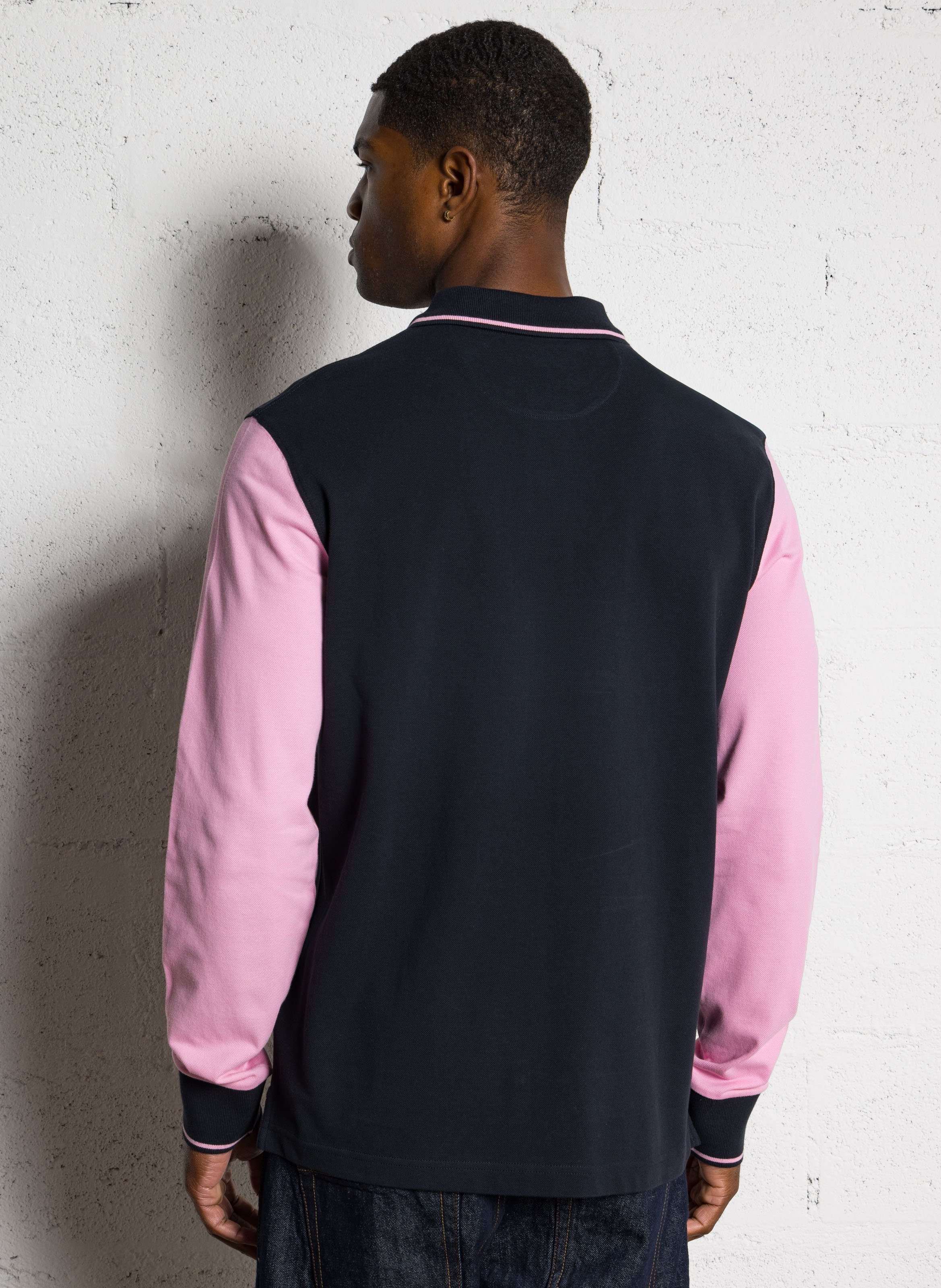 Polo manches longues en coton EDEN PARK Bleu