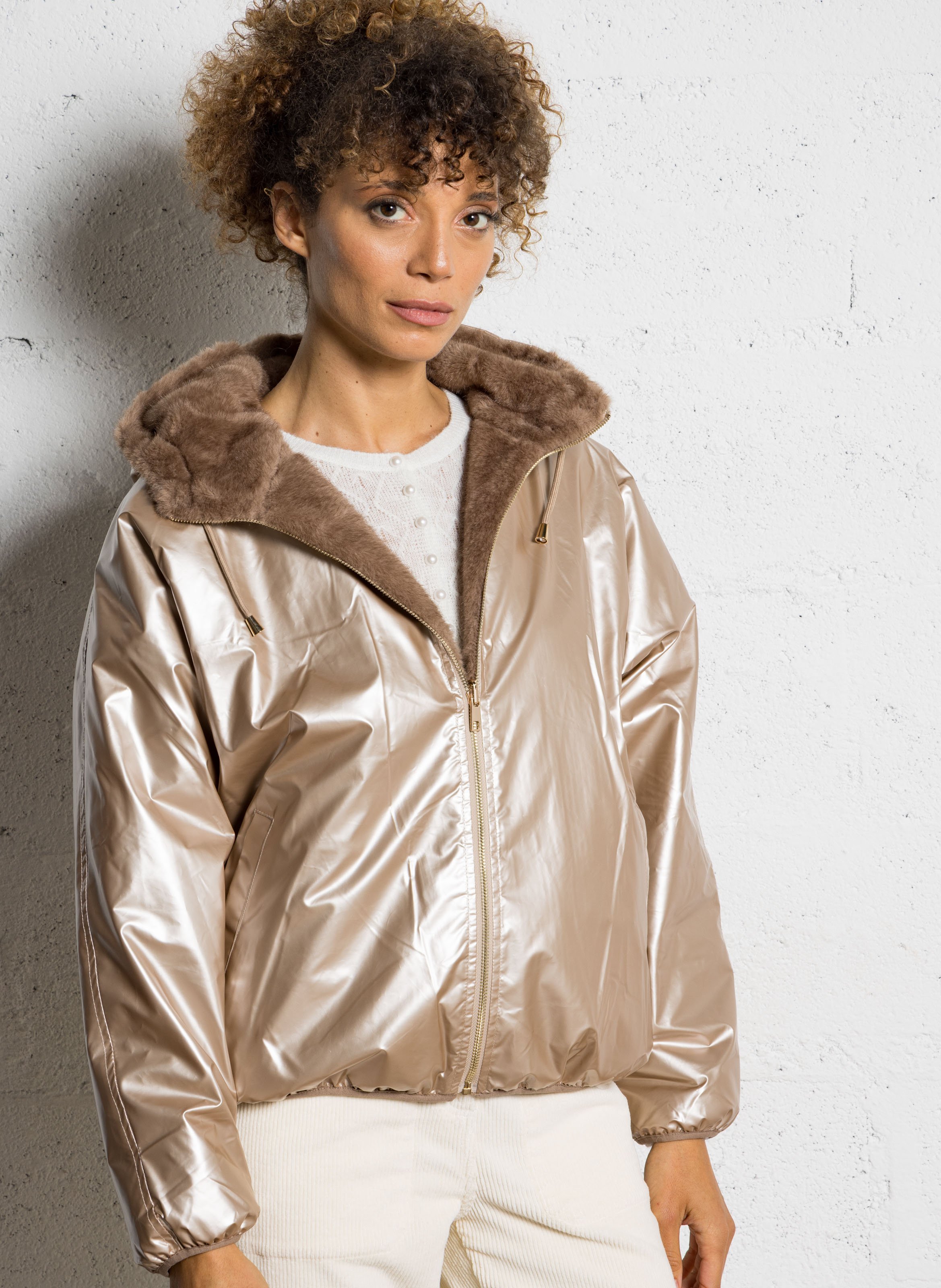 Daunenjacke mit Kapuze LA PETITE ETOILE Braun