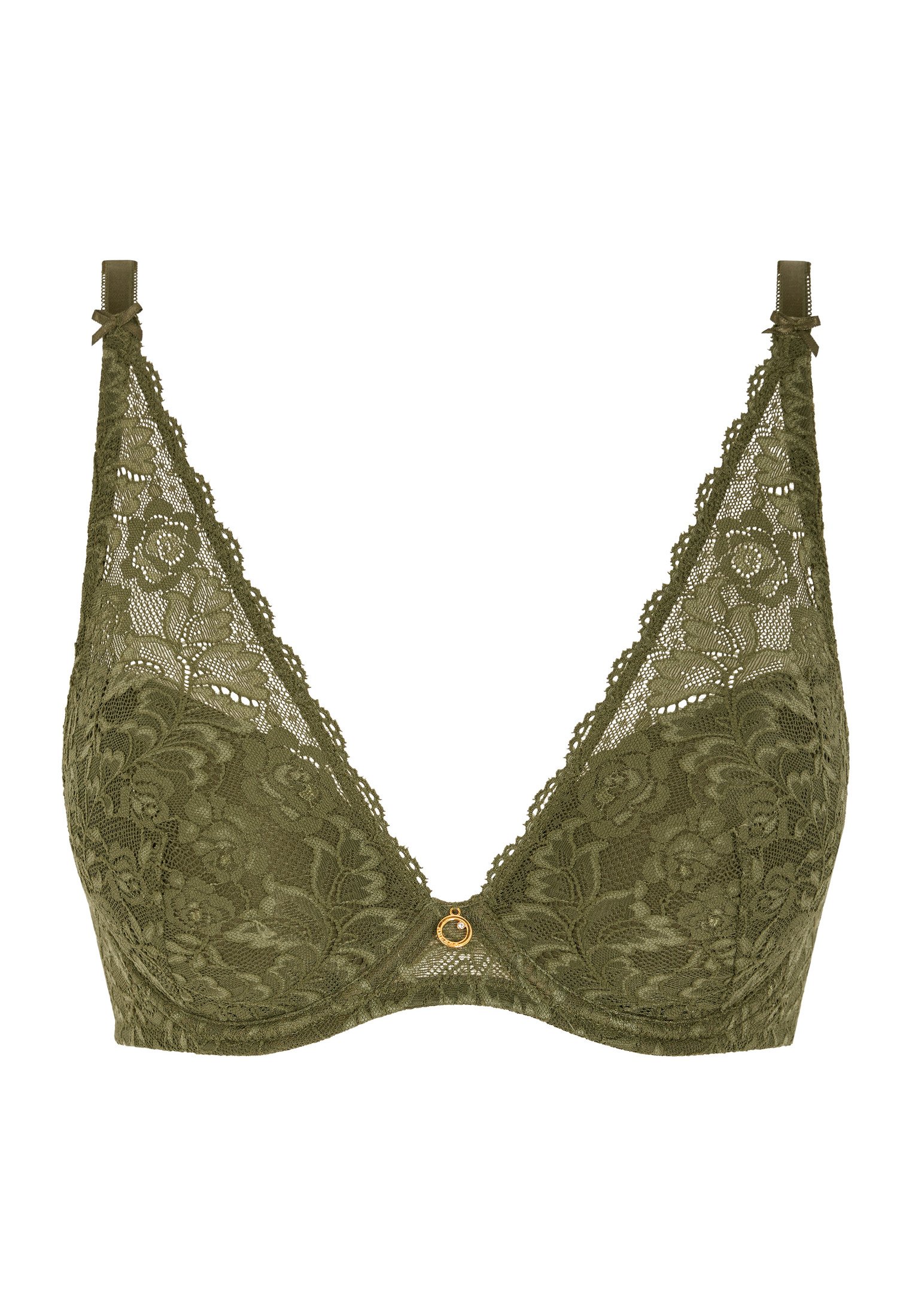 A Fleur De Toi scarf-style plunge bra AUBADE Green