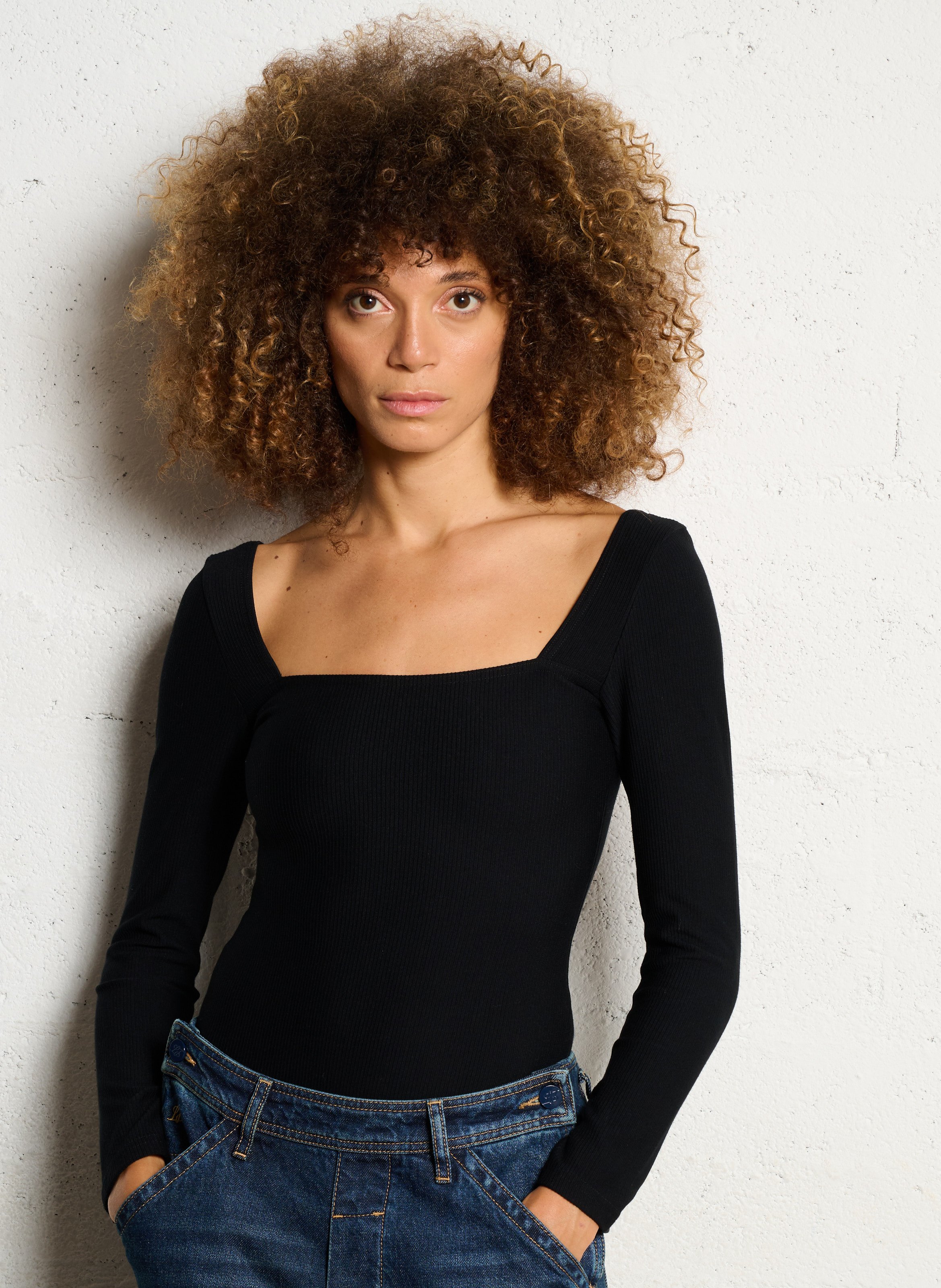 Body col carré  FLAIR Noir