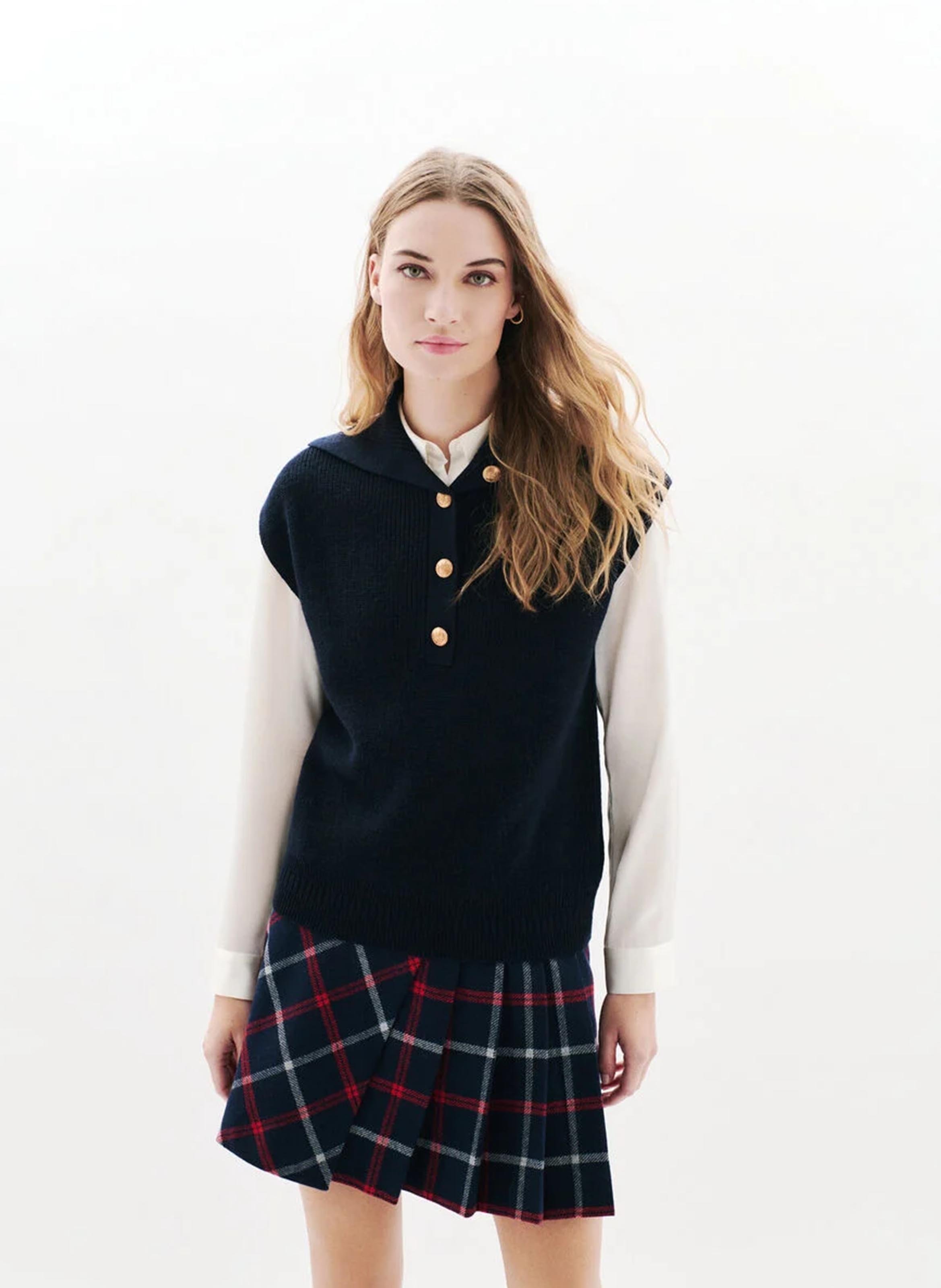 Pull camionneur en laine mélangée CAROLL Bleu