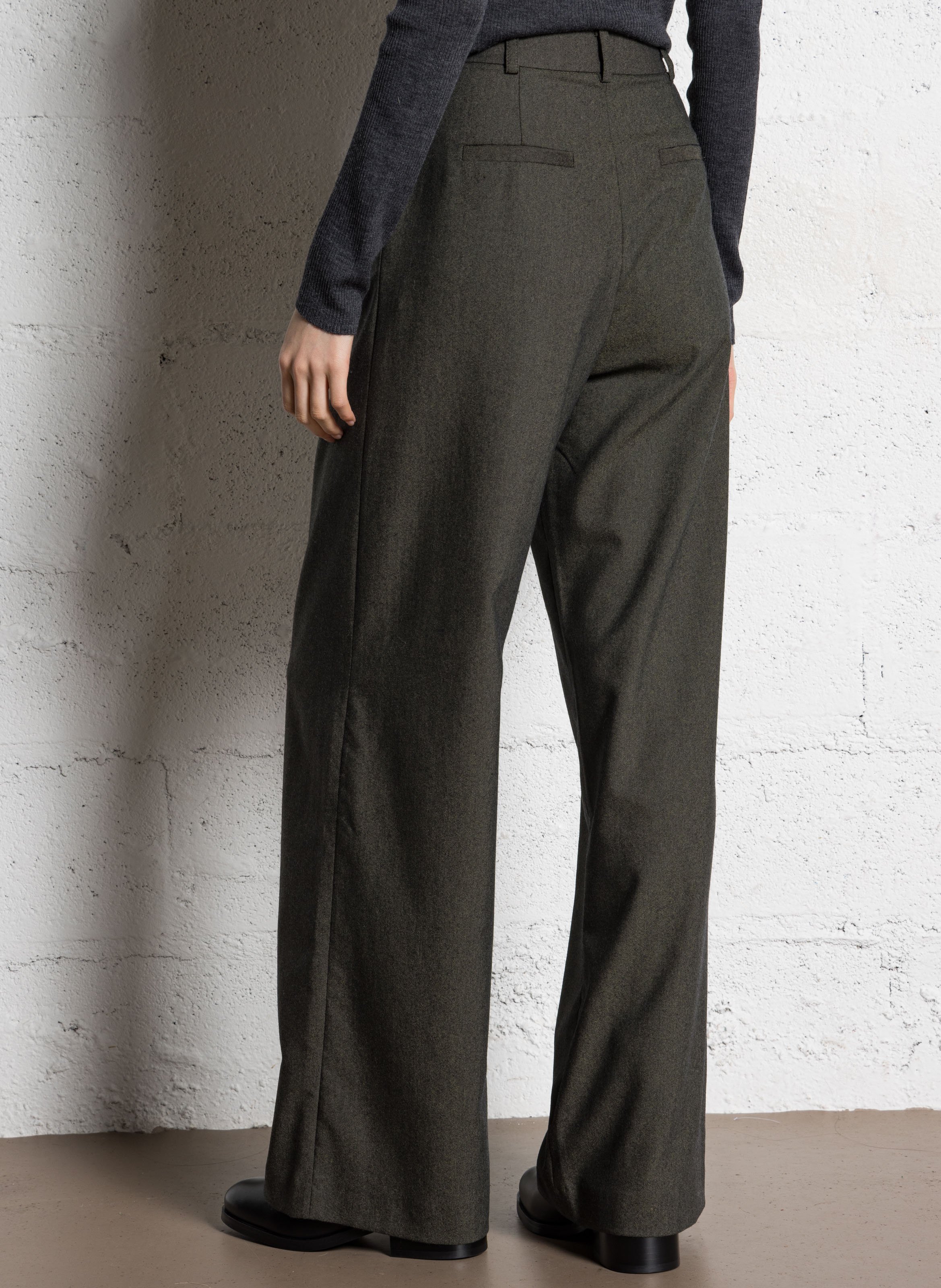 Declic wool-blend loose-fit trousers DES PETITS HAUTS Green