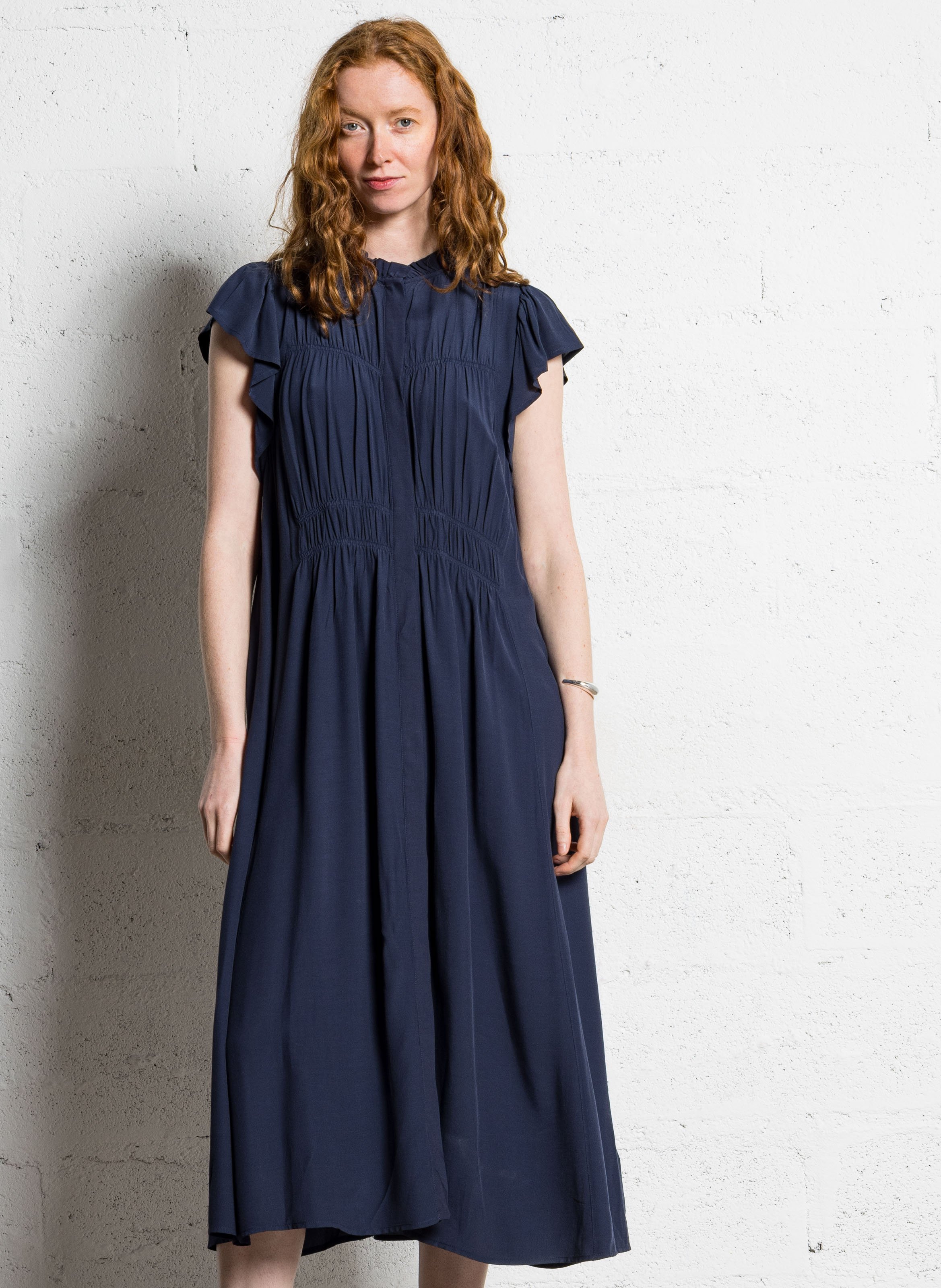 Robe midi col rond SUNCOO Bleu