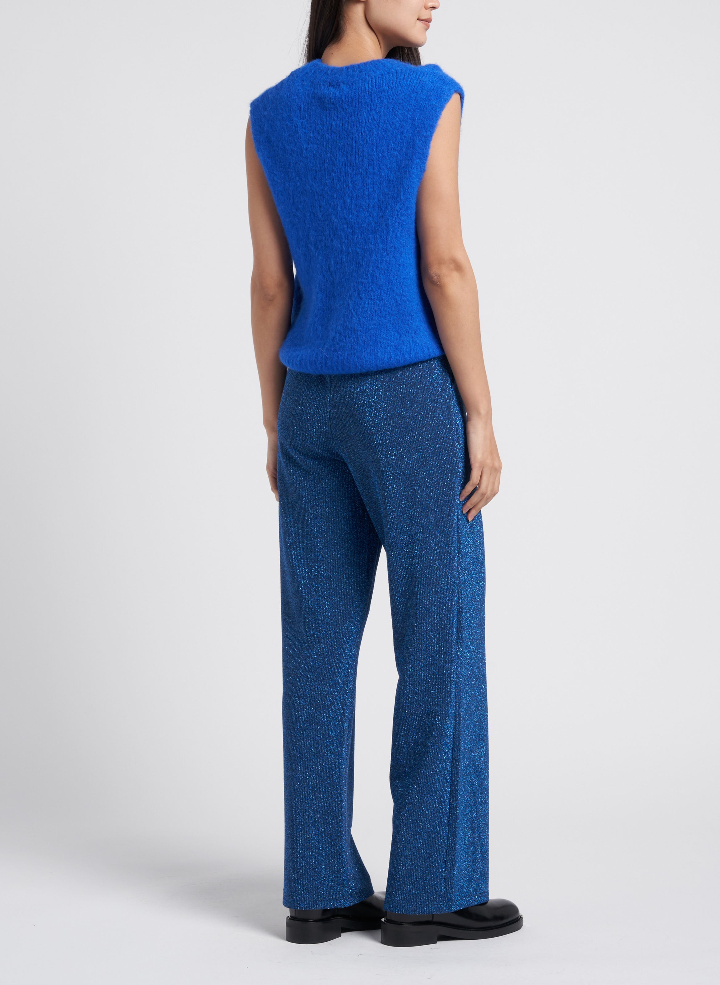 Glittery wide-leg ribbed pants INDEE Blue