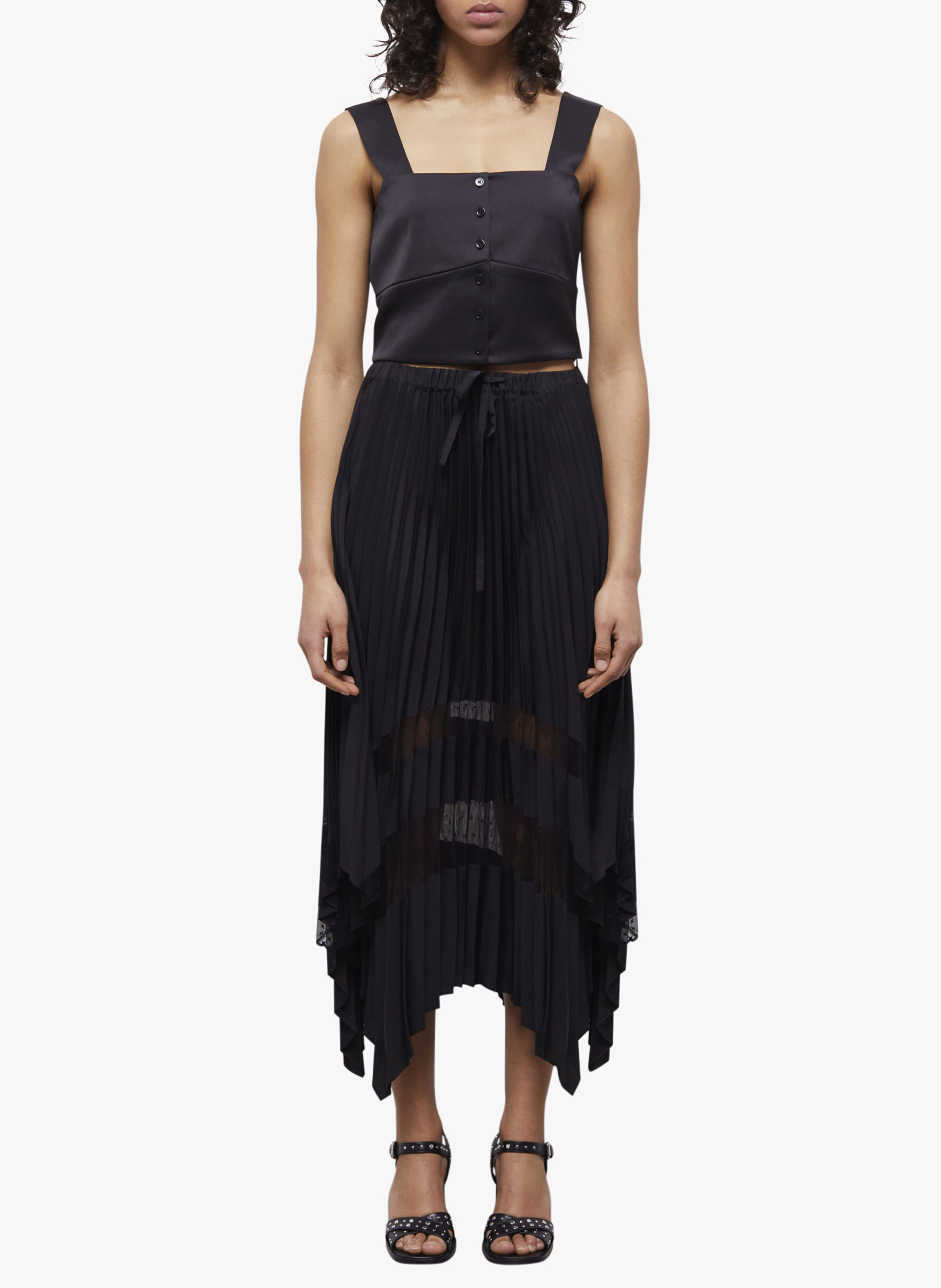 Square-neck cotton crop top THE KOOPLES Black