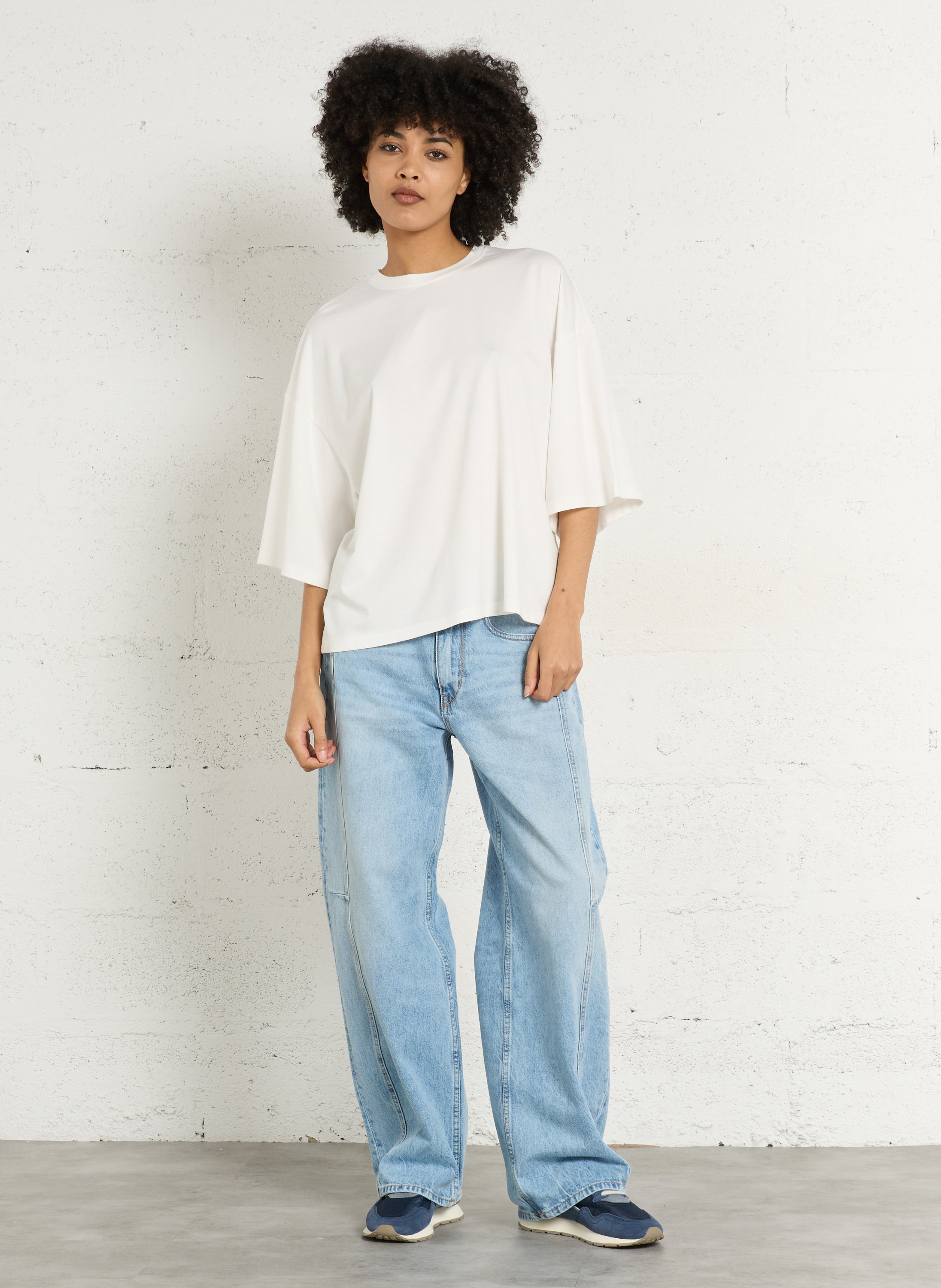 Tee-shirt fluide manches courtes uni IMPERIAL Beige