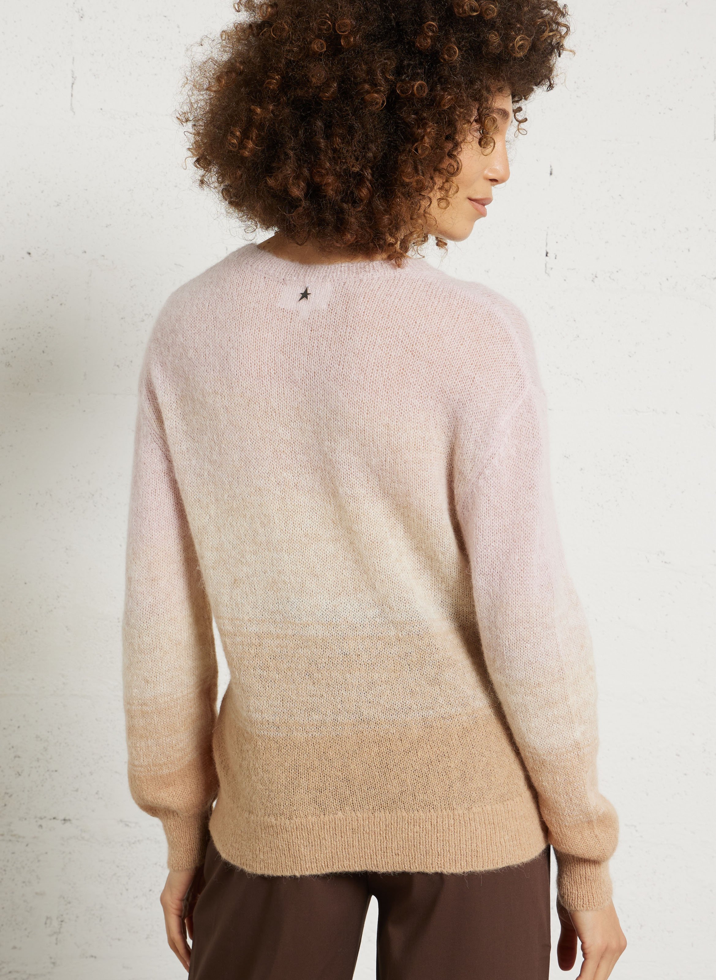 Round-neck wool-blend straight-cut sweater SUD EXPRESS Pink