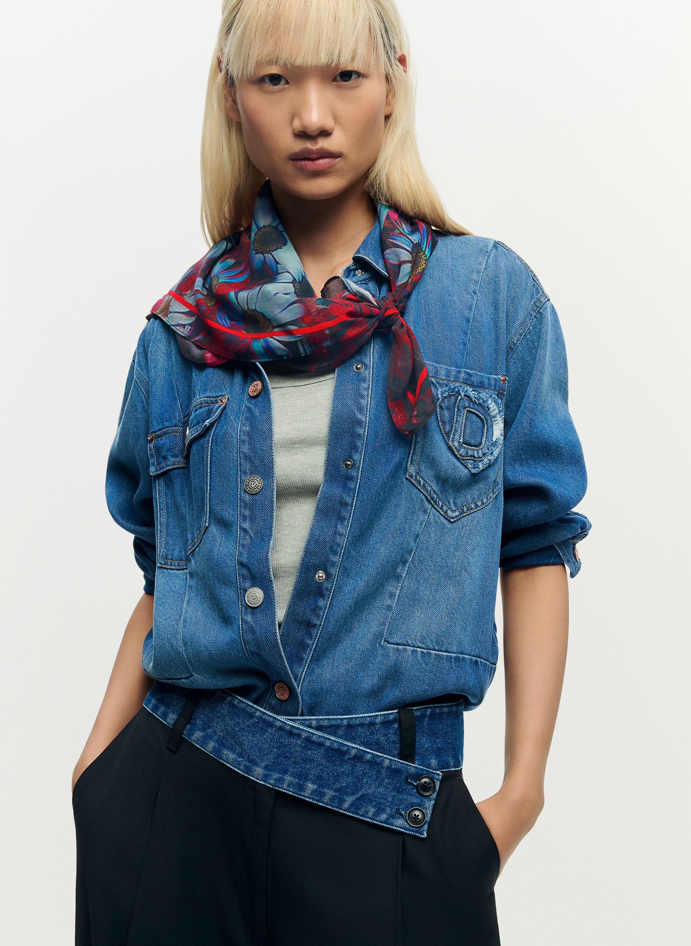 Foulard à imprimé floral DESIGUAL Rood