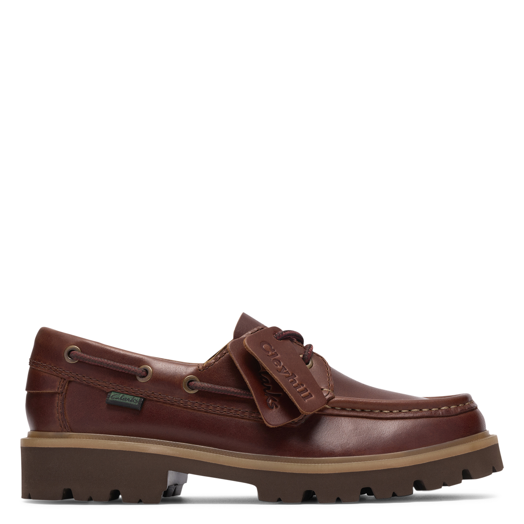 Leather deck shoes CLARKS Brown