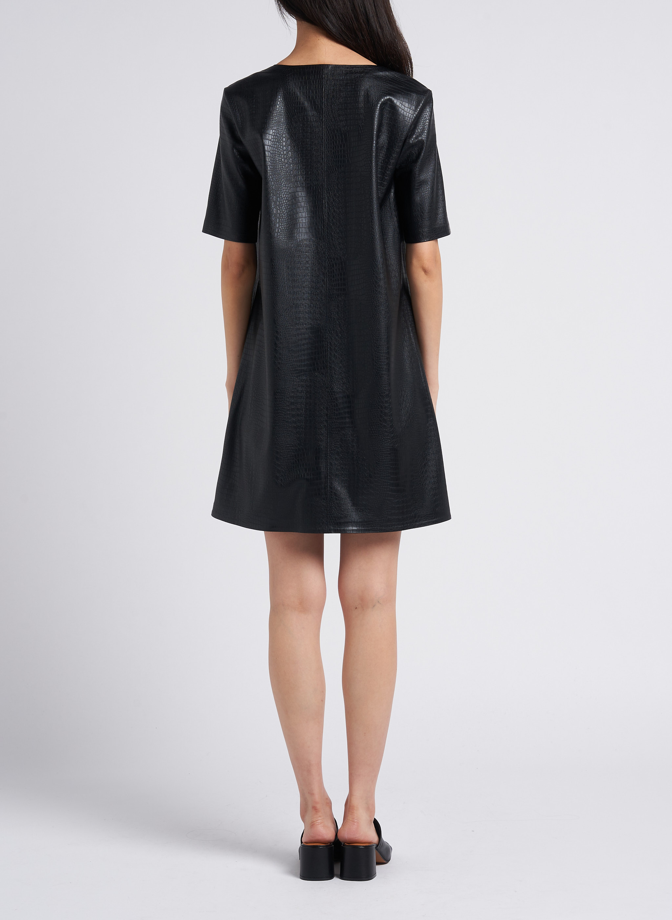 Gerade geschnittenes Kurzkleid in Kroko-Optik MAX MARA LEISURE Schwarz