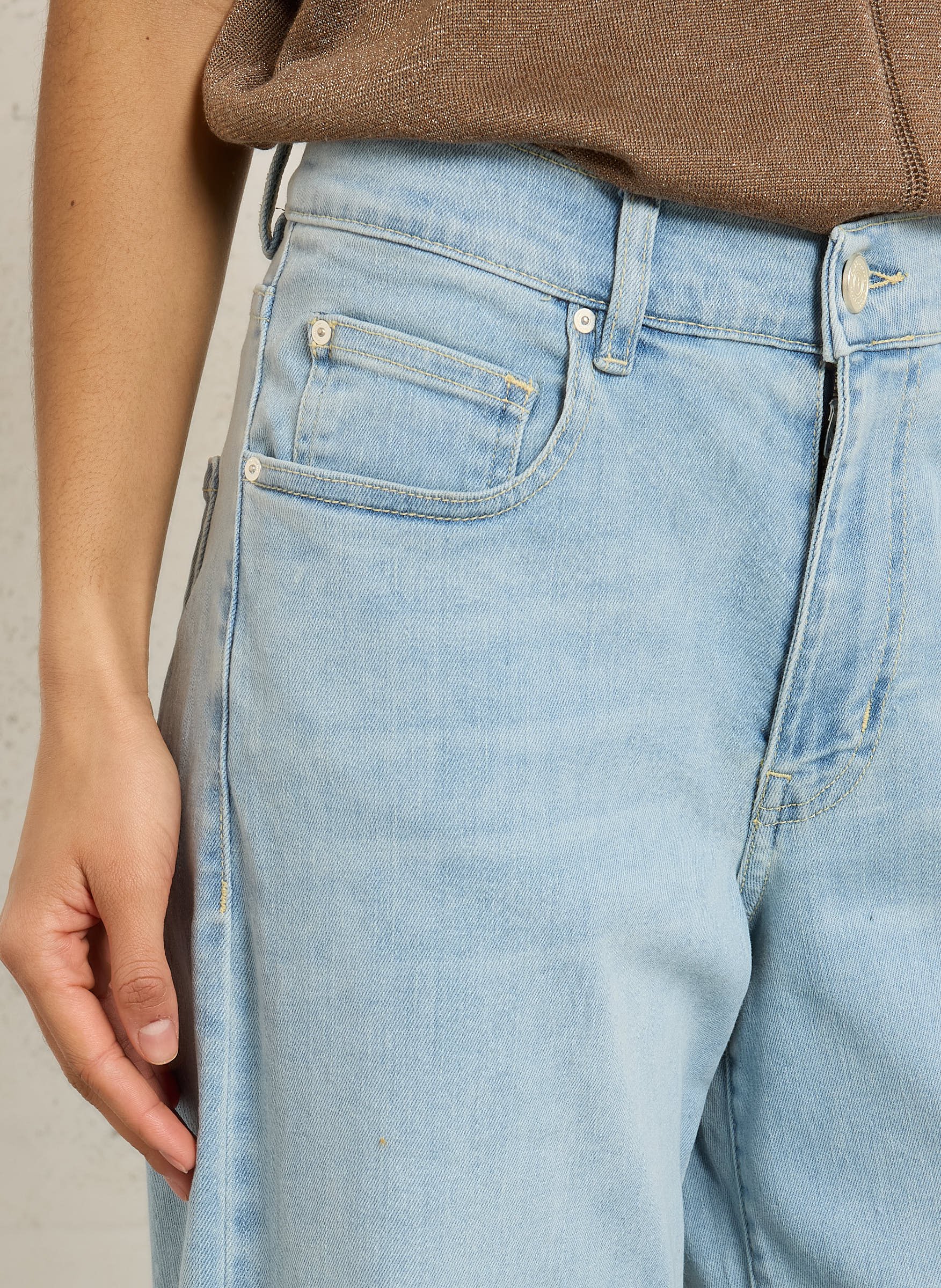 Jean boyfriend large uni SUD EXPRESS Bleu