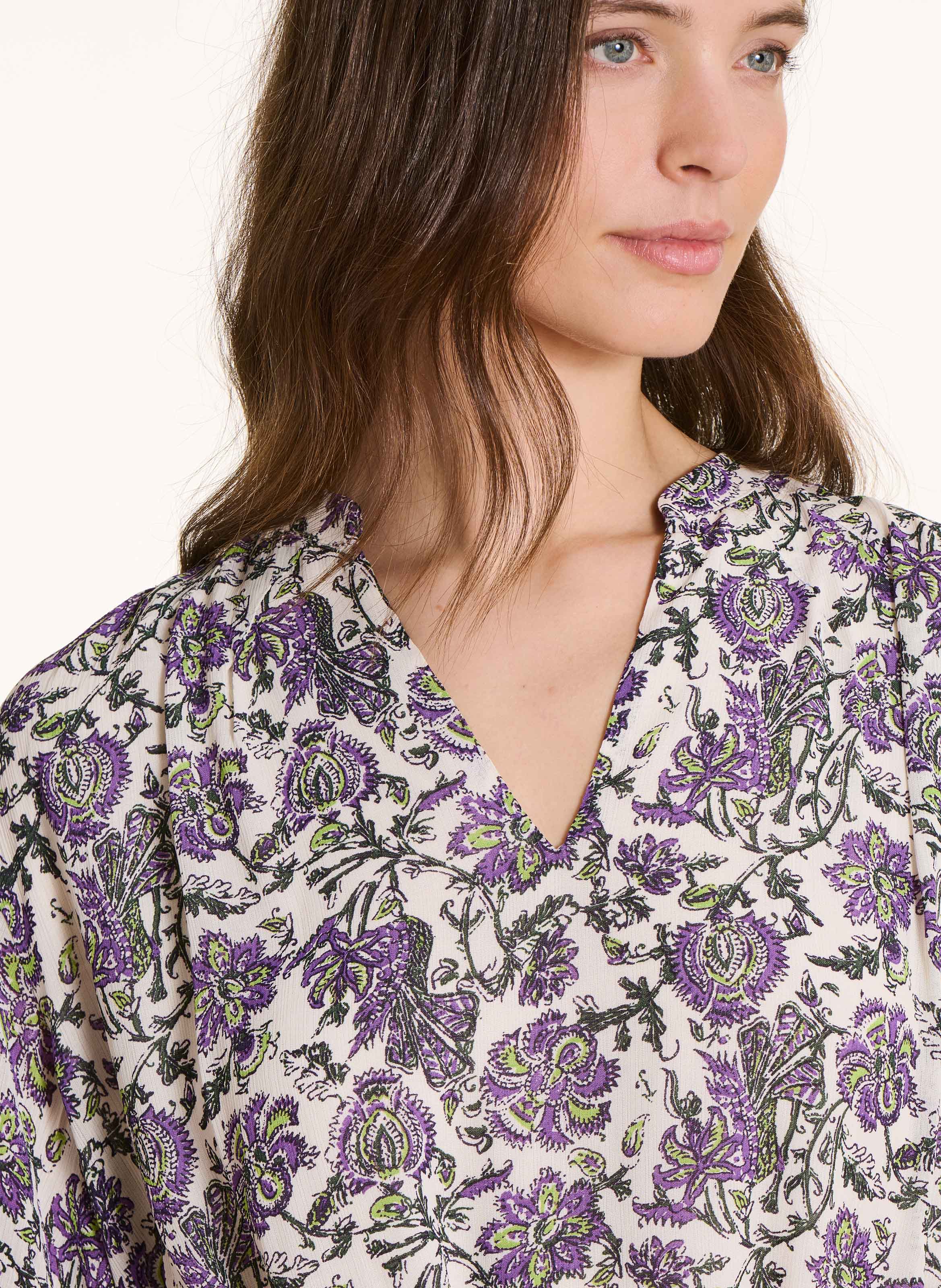 Langes Kleid mit Blumenprint LA FEE MARABOUTEE Violett