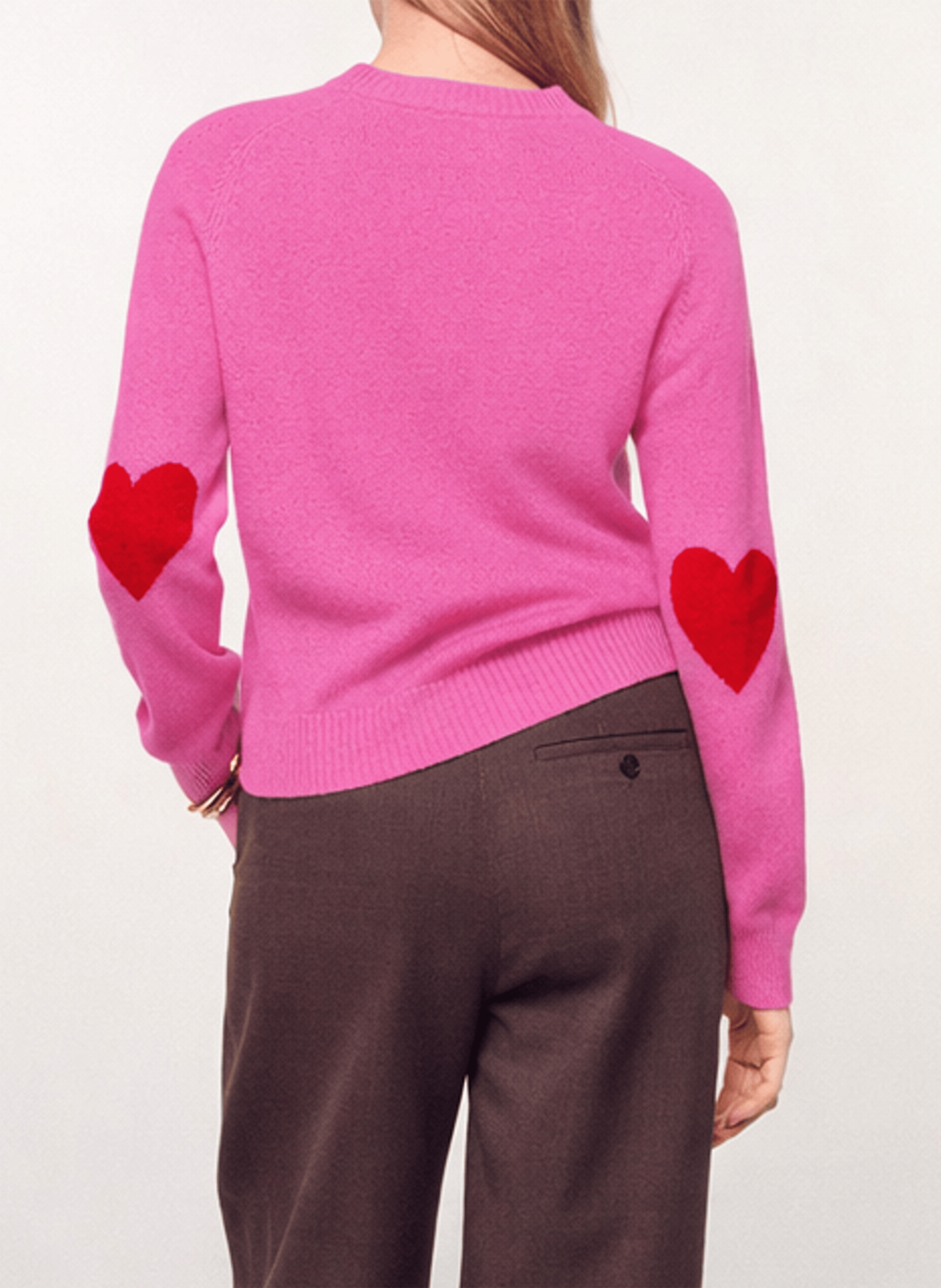 Rechte trui van kasjmier met ronde hals FROM FUTURE Roze