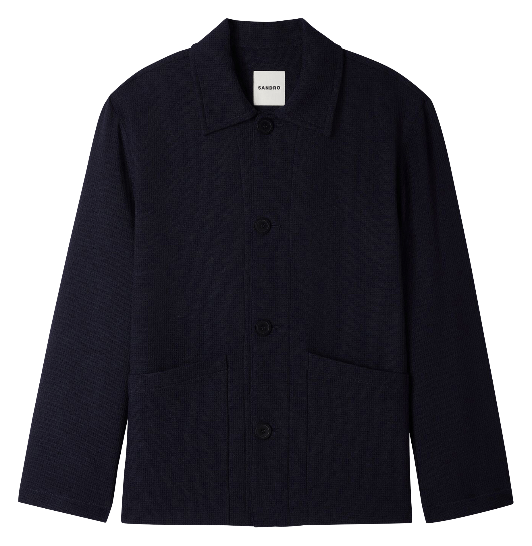 Veste droite en laine SANDRO Bleu