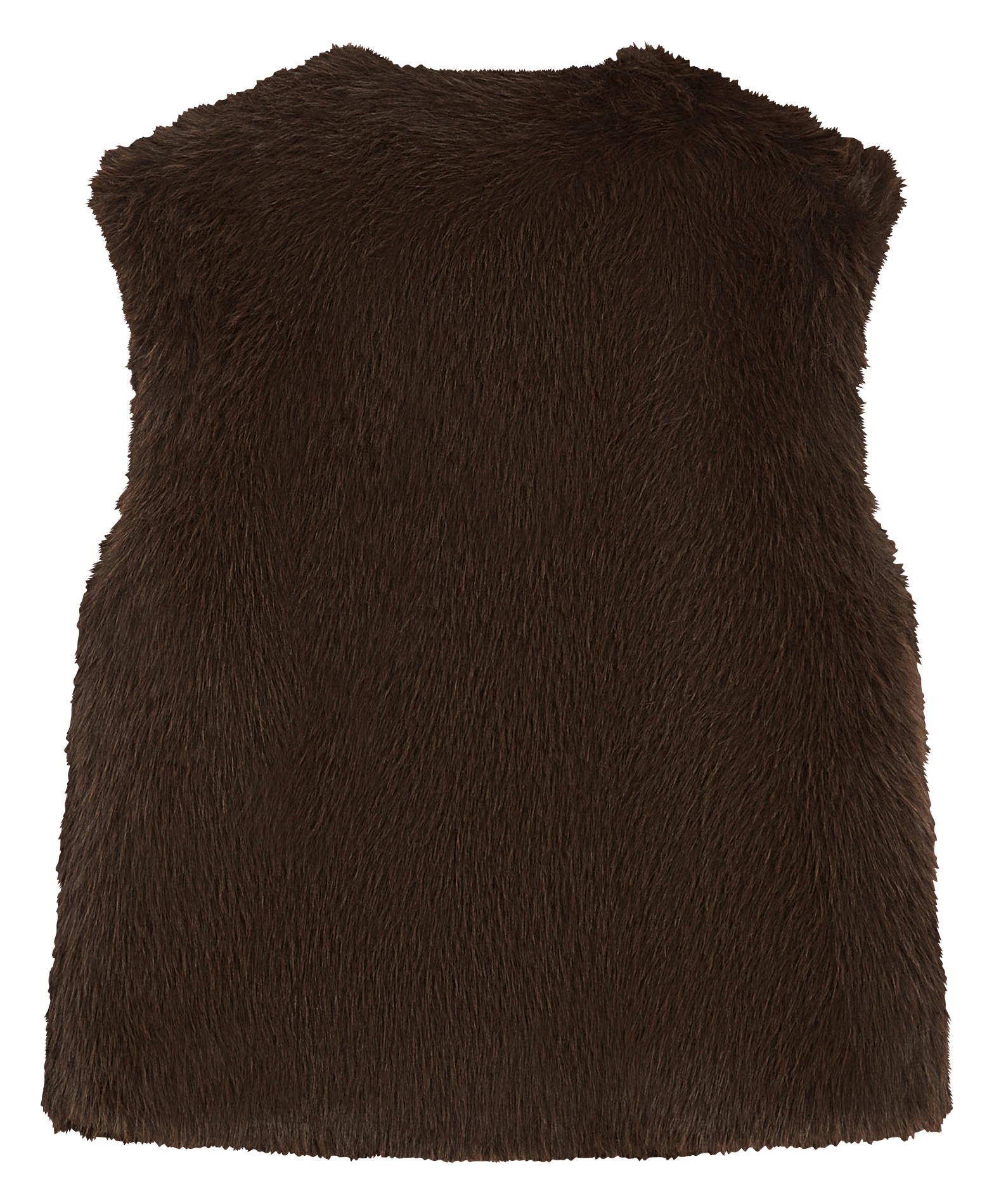 Veste col rond sans manches en fausse fourrure GRACE ET MILA Brown