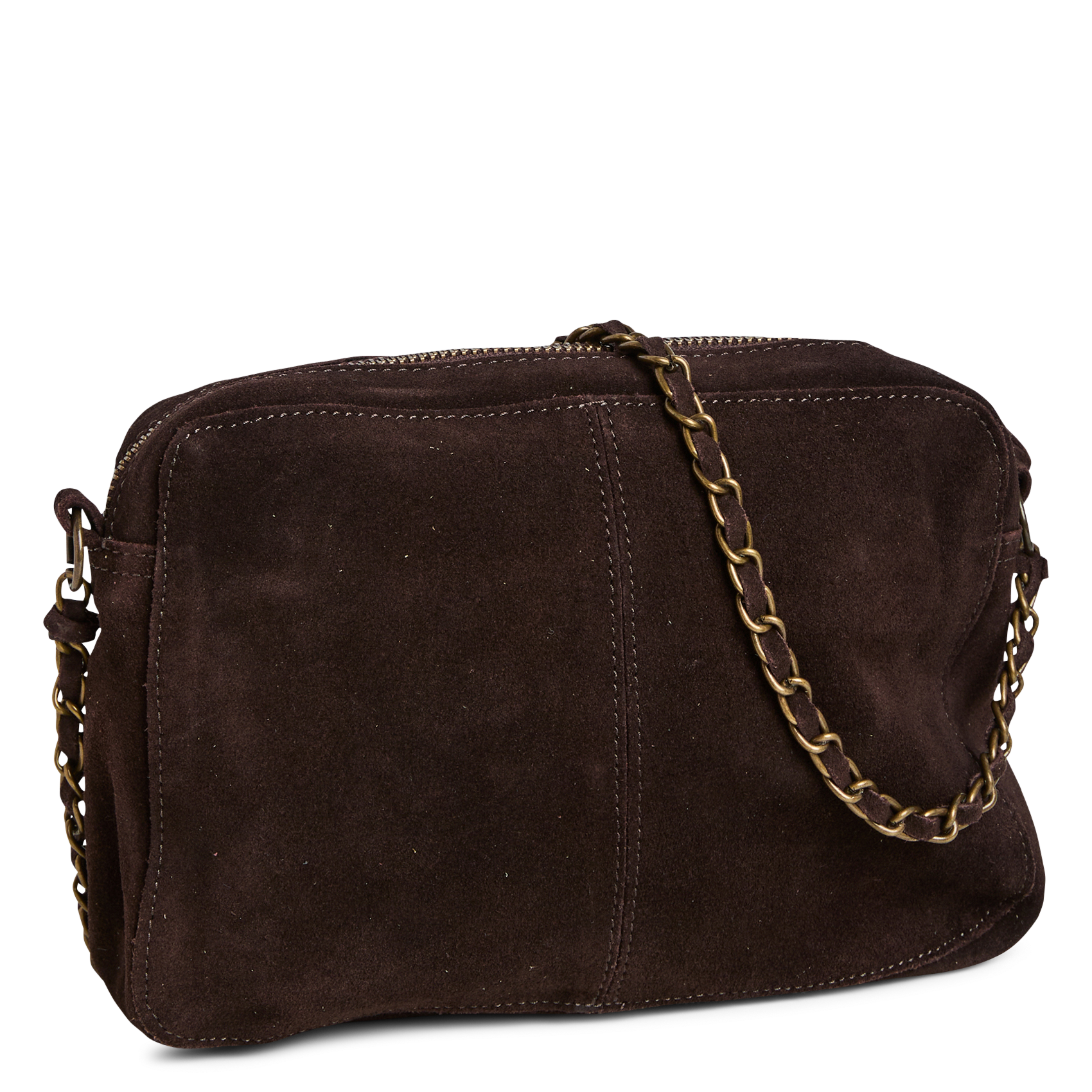 Sac bandoulière en cuir façon serpent | Marron PIECES Femme