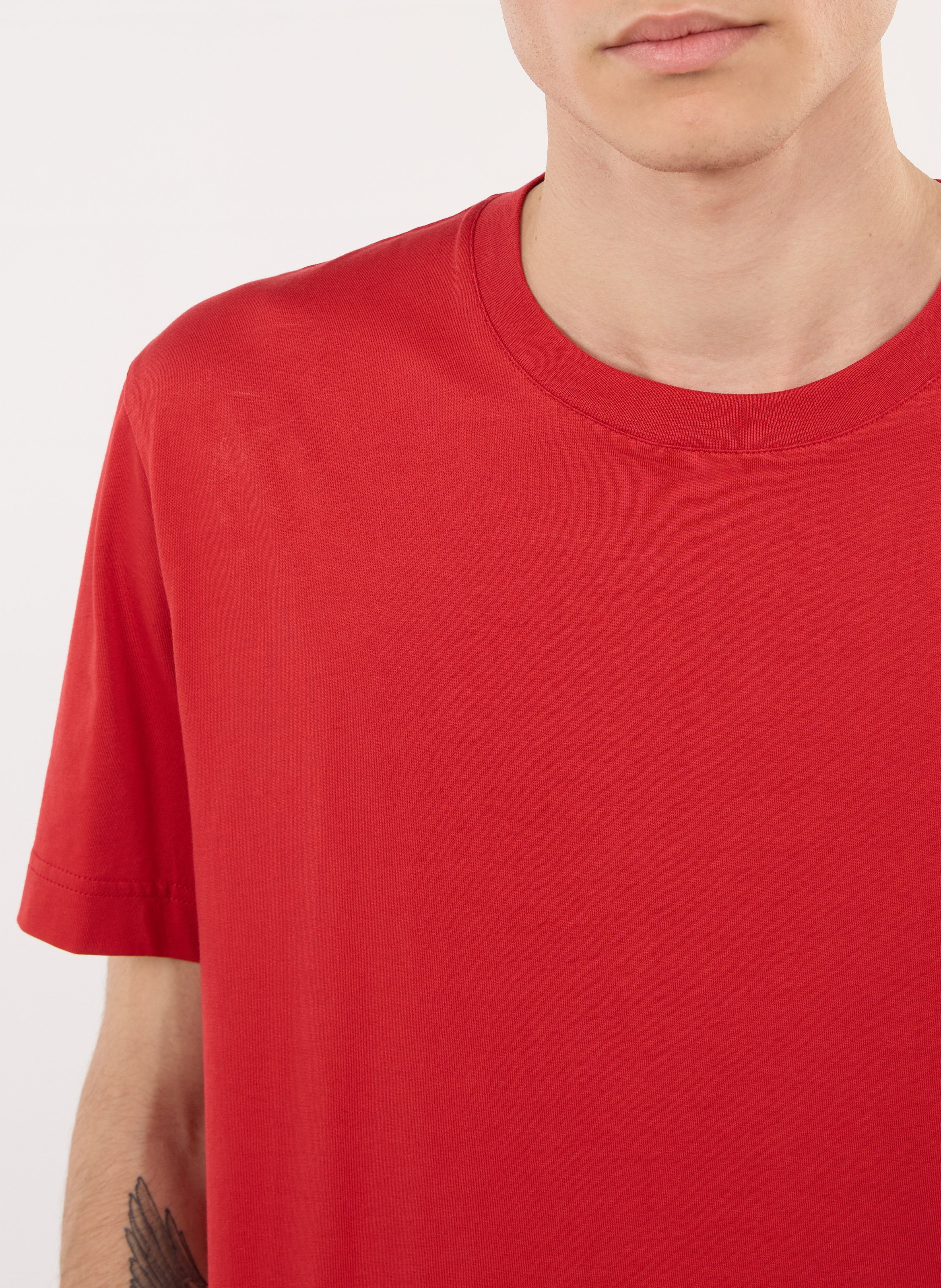 T-shirt van biokatoen met ronde hals SAISON 1865 Rood