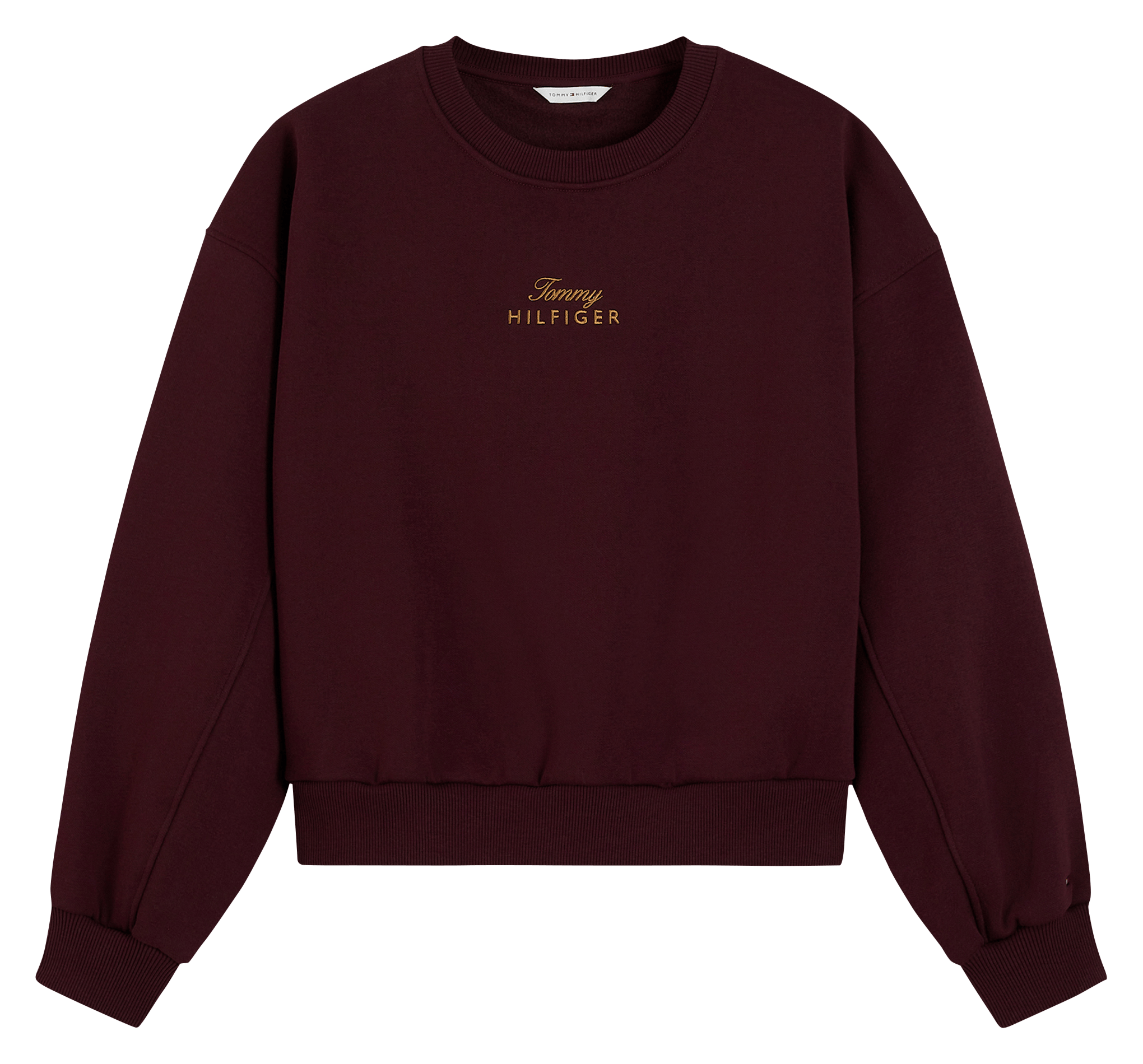 Rundhalsausschnitt-Sweatshirt mit einfarbiger Stickerei TOMMY HILFIGER Pflaume
