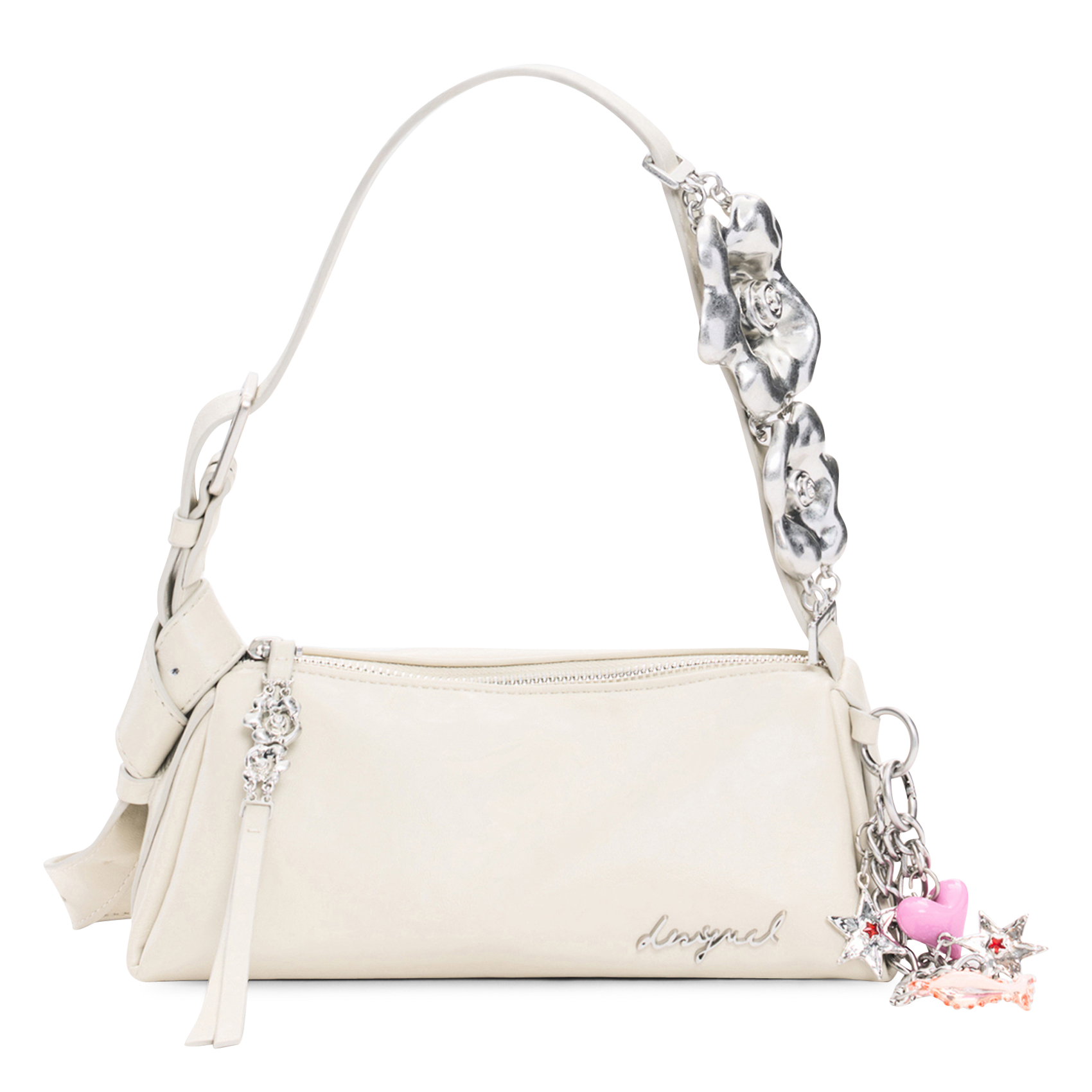 Leather-look shoulder bag DESIGUAL White