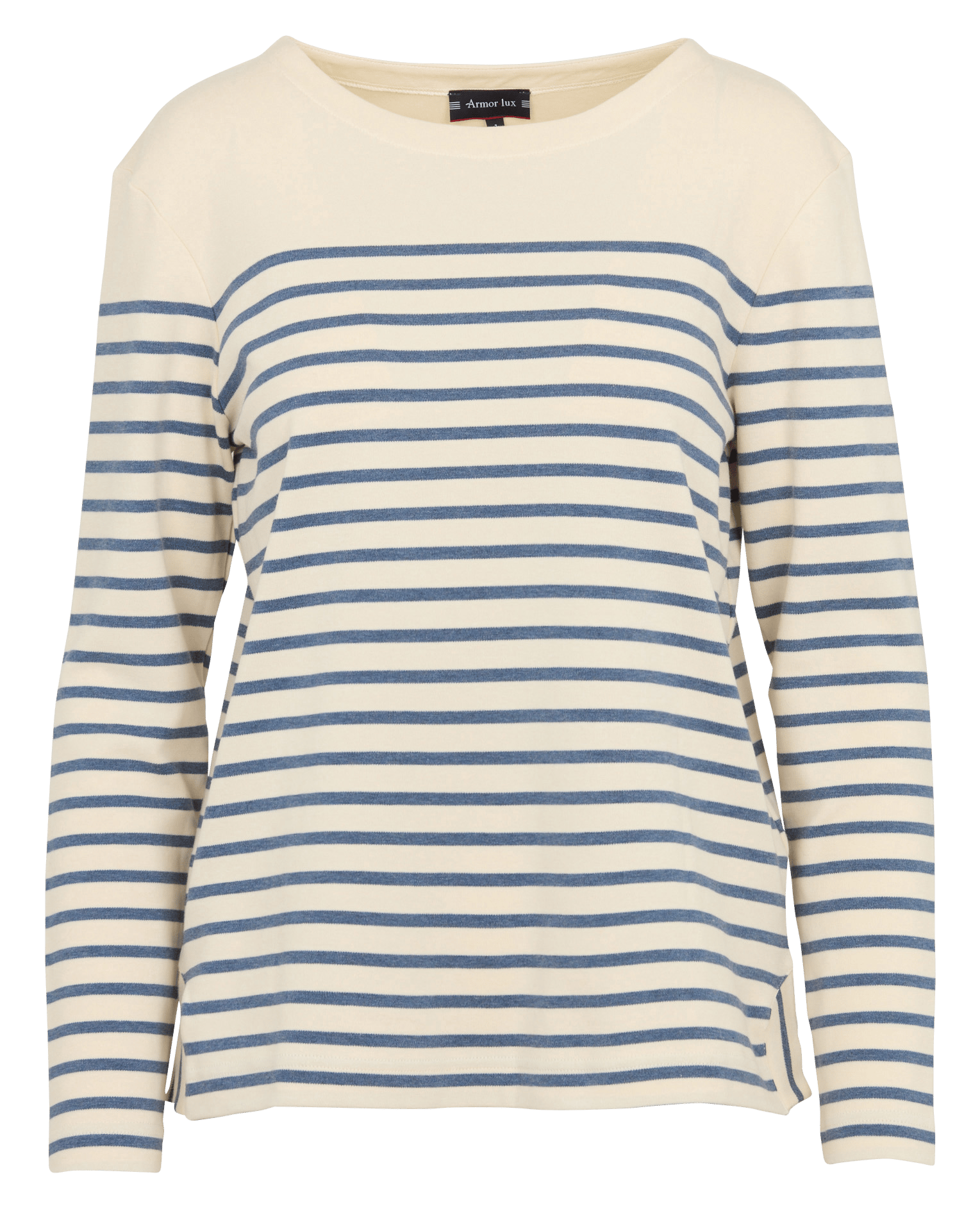 Gestreiftes T-Shirt mit kurzen Ärmeln aus Baumwolle. ARMOR LUX Beige