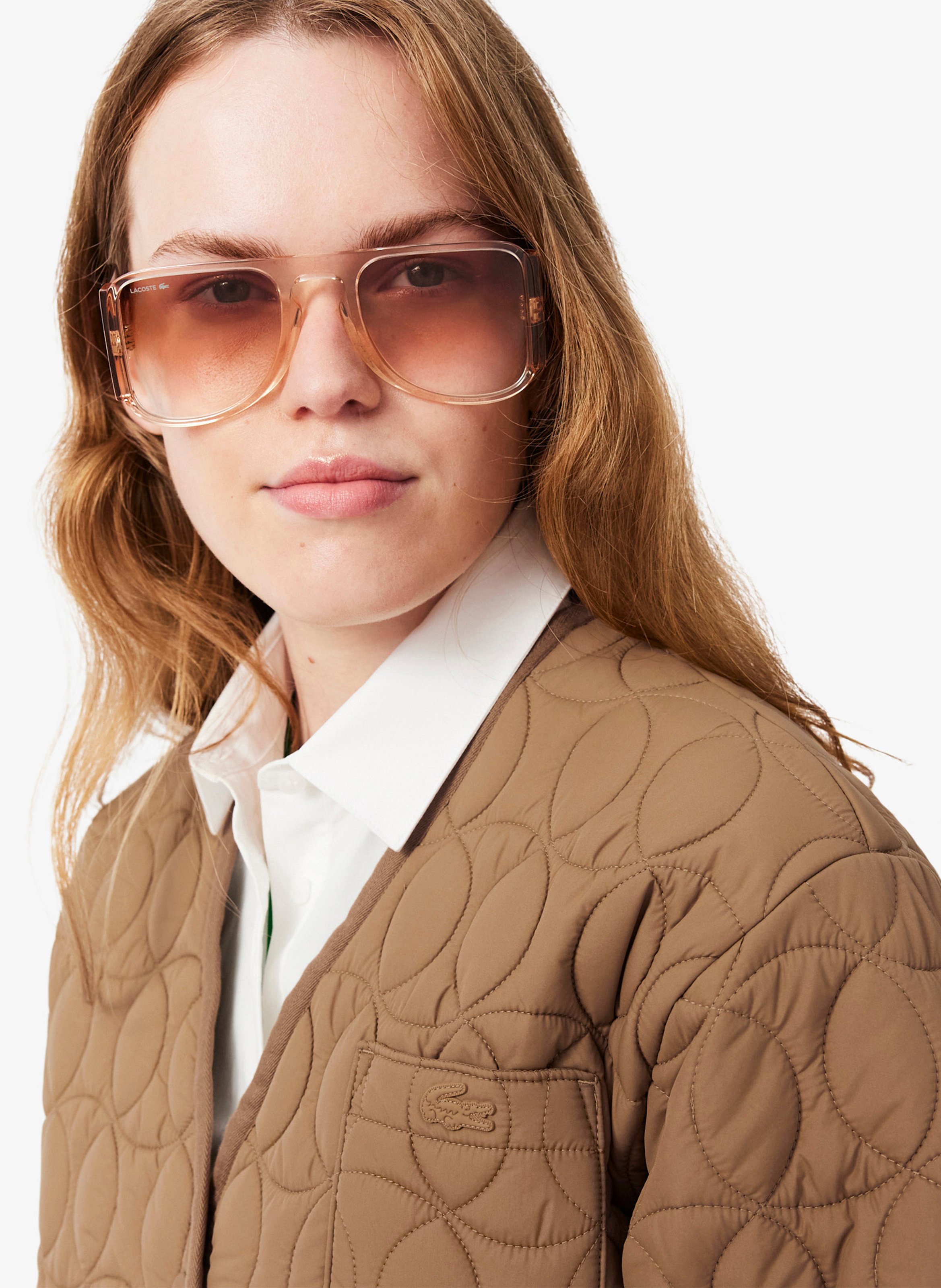 Veste ample matelassée LACOSTE Marron