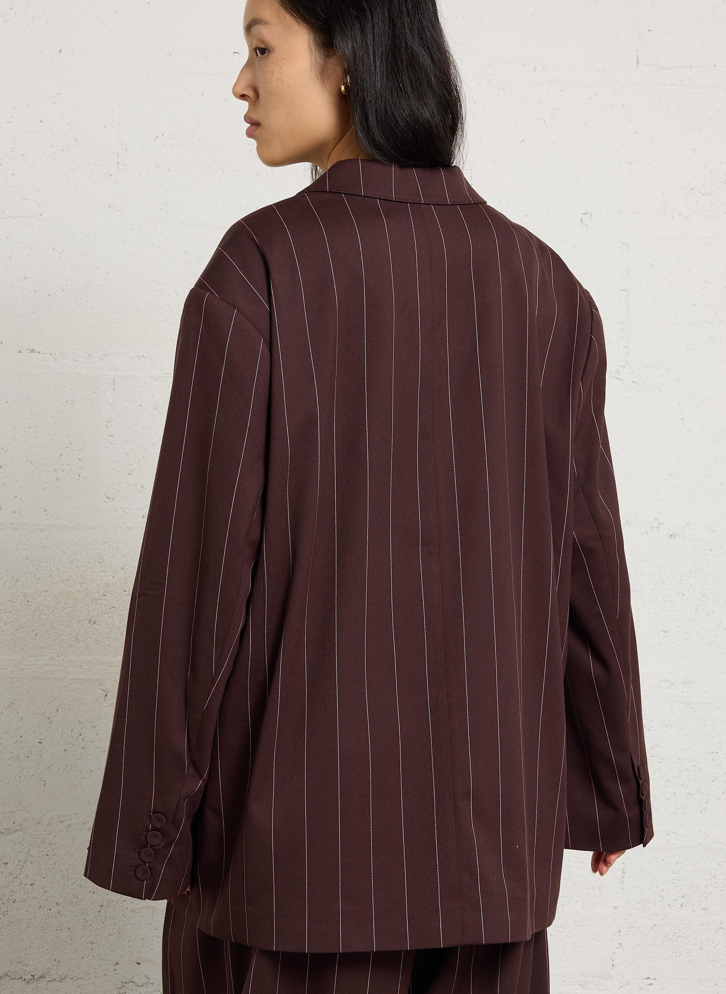 Striped blazer with tailored collar FABIENNE CHAPOT Brown