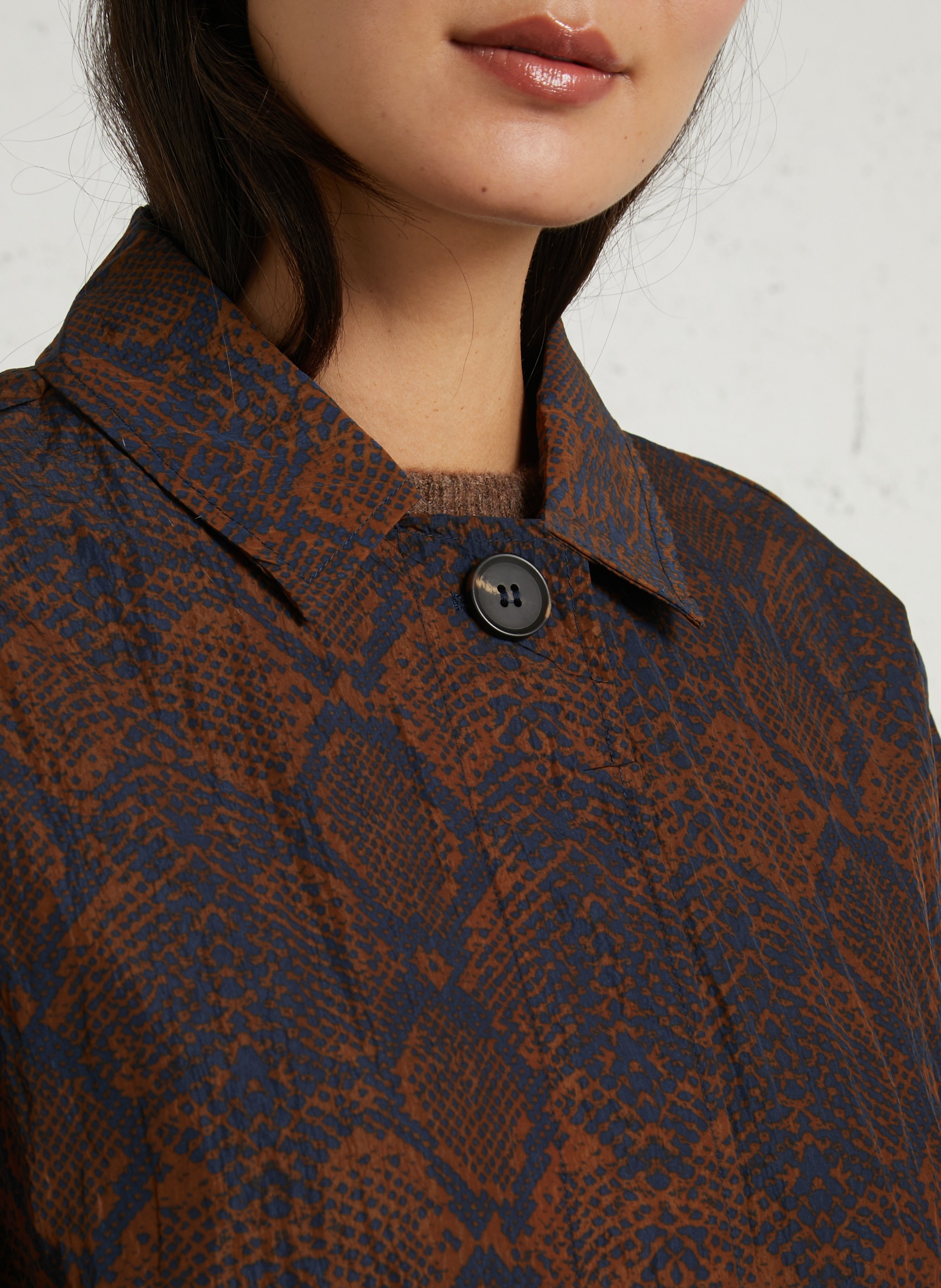 Oversize bedruckter Trenchcoat LEON & HARPER Braun