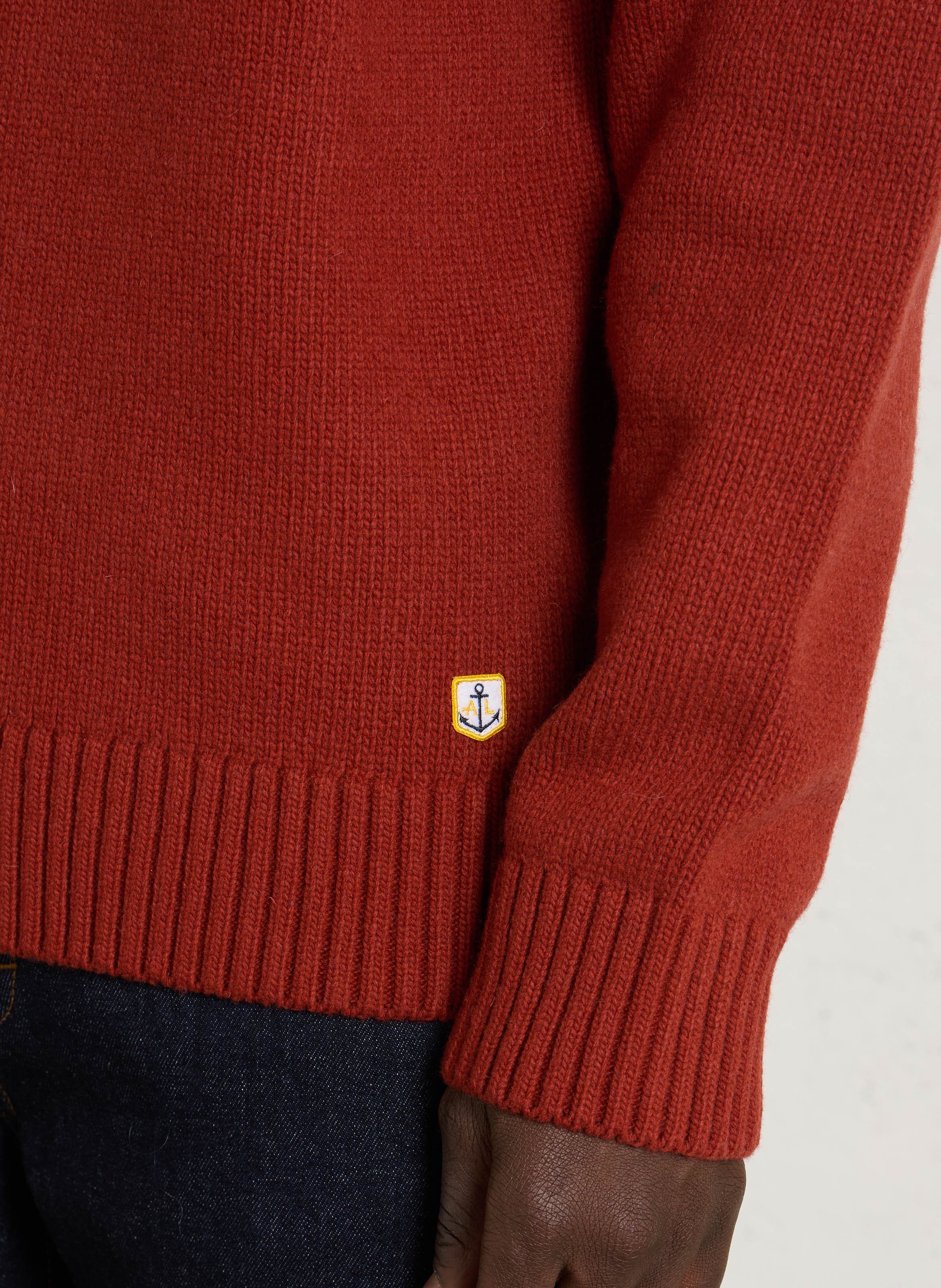 Gebreide trui met opstaande kraag van gemengde wol ARMOR LUX Rood