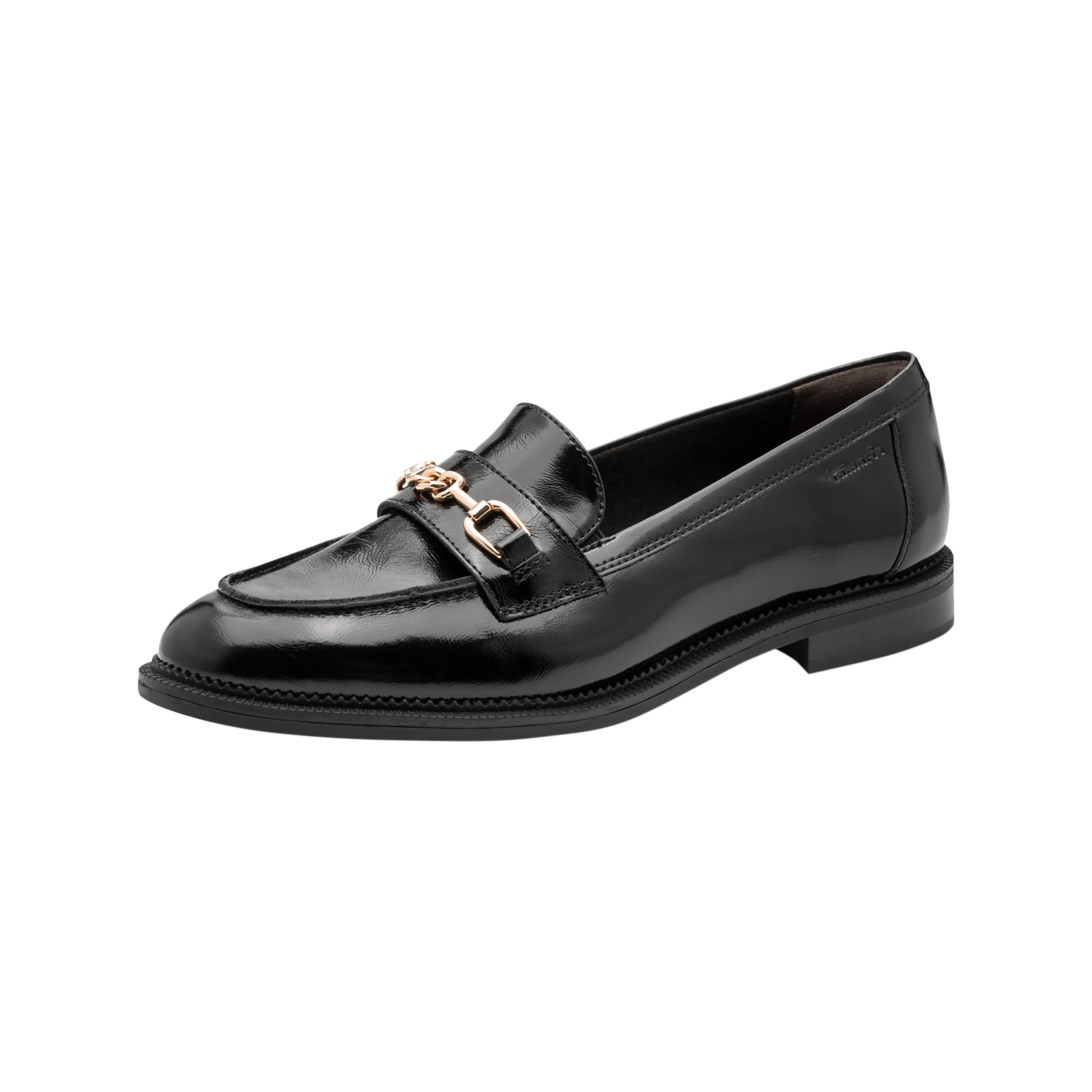 Leather moccasins TAMARIS Black
