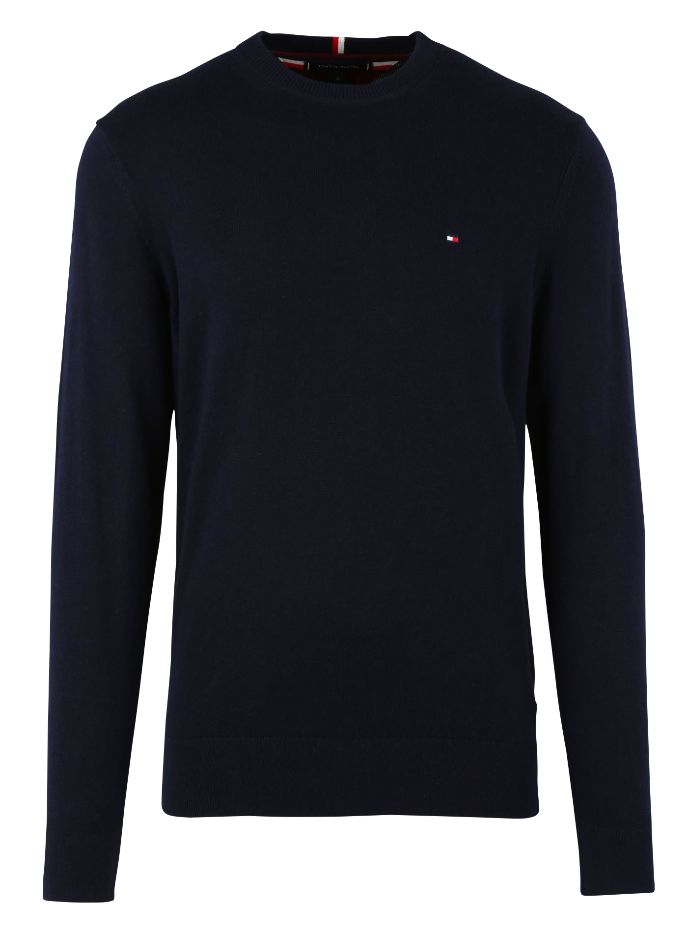 Round-neck cotton-blend sweater Blue