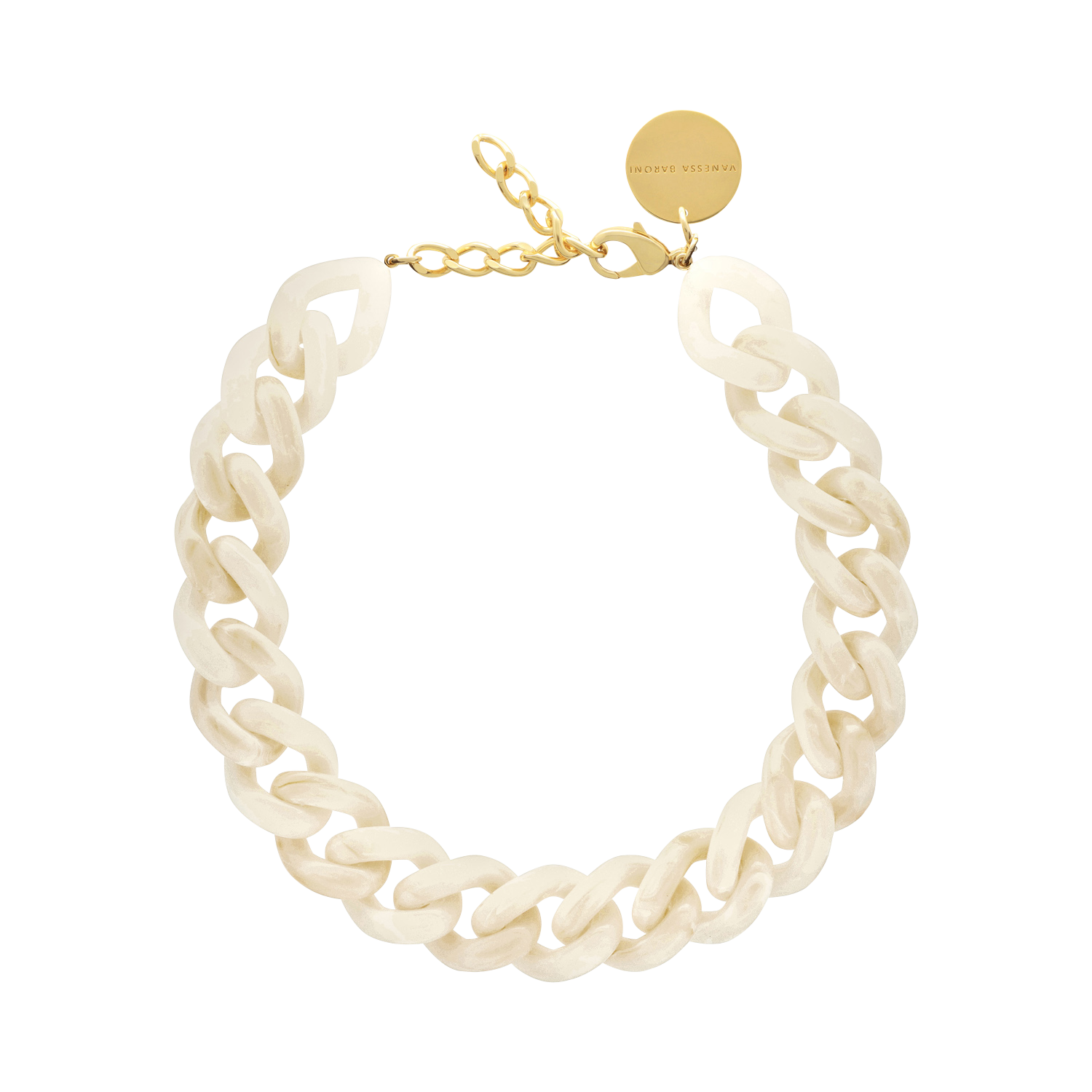 Halskette mit marmorierten Gliedern VANESSA BARONI Weiss
