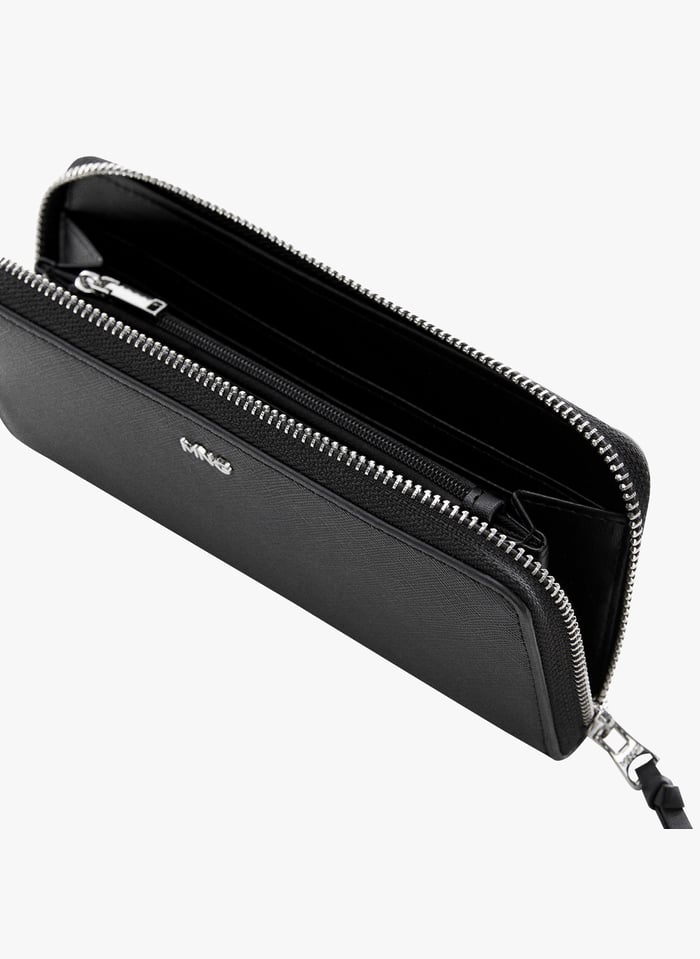 Porte monnaie Noir Mango Femme Place des Tendances