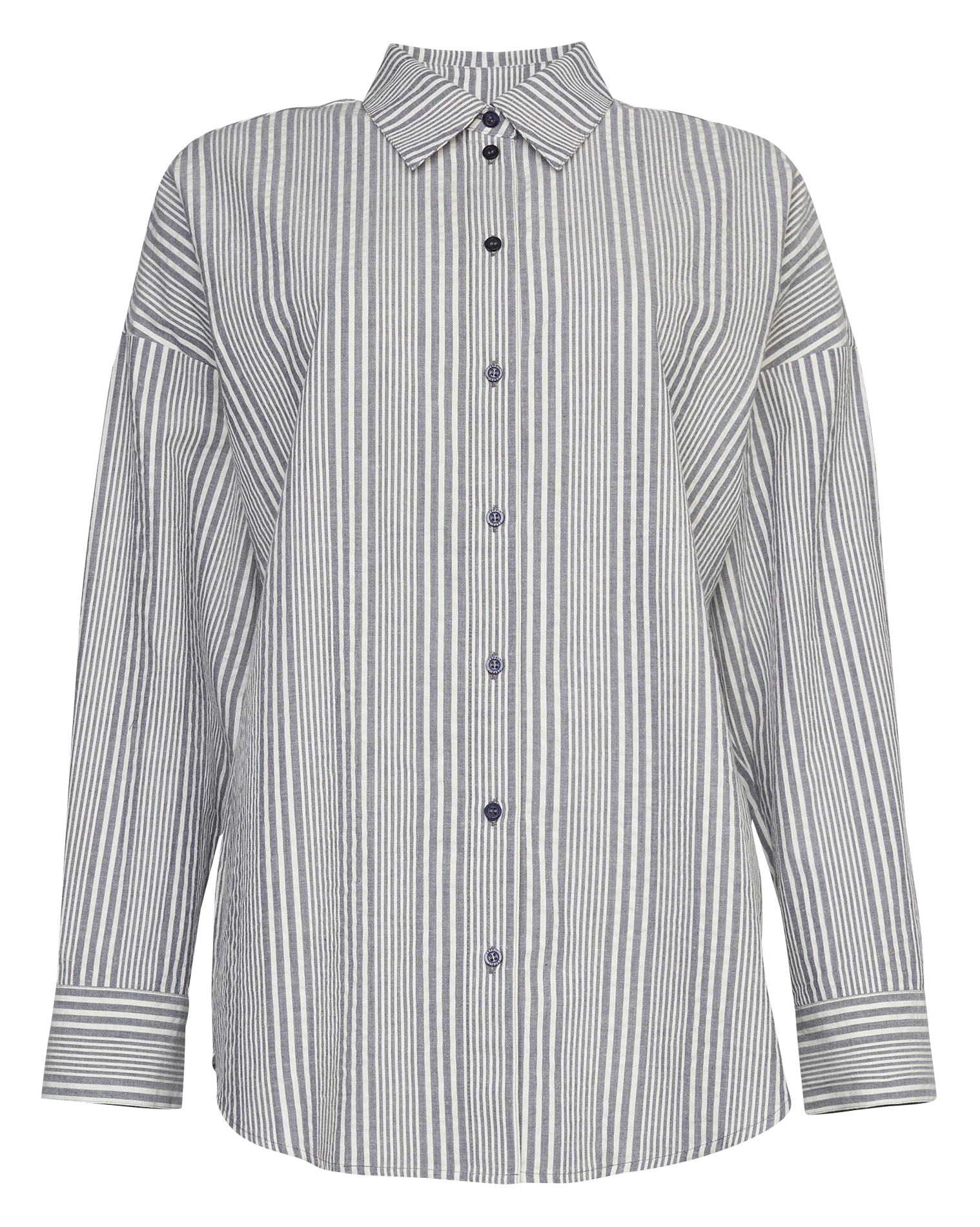 Chemise col classique à rayures en coton ESPRIT Bleu