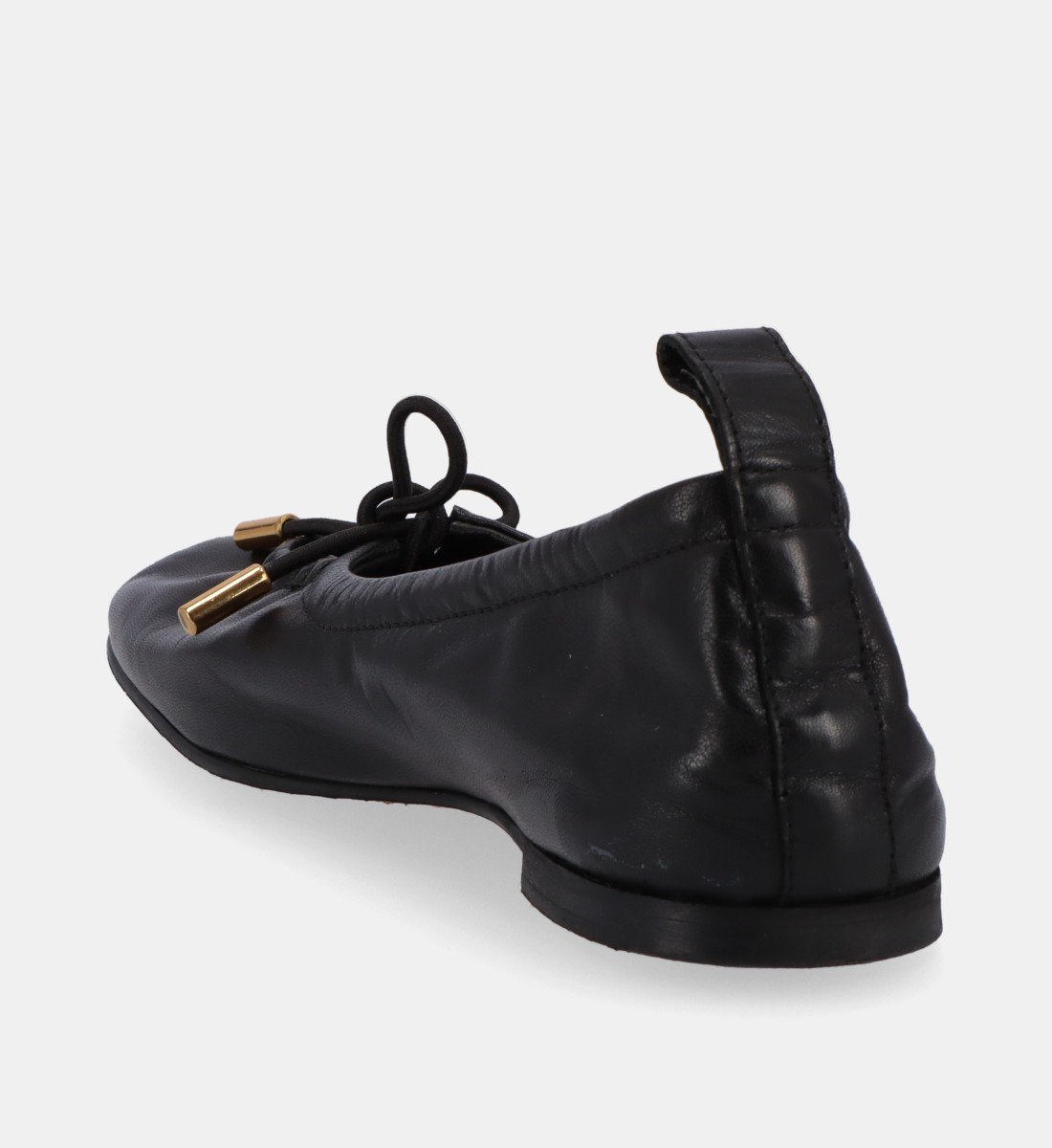 Elasticated leather ballerinas ALOHAS Black