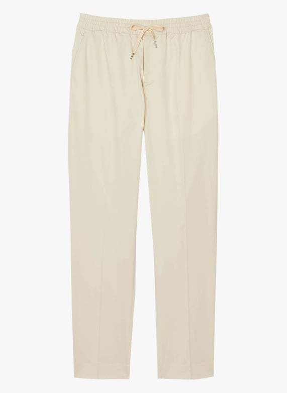 Pantalon chino avec cordon en coton mélangé Beige Sandro Homme