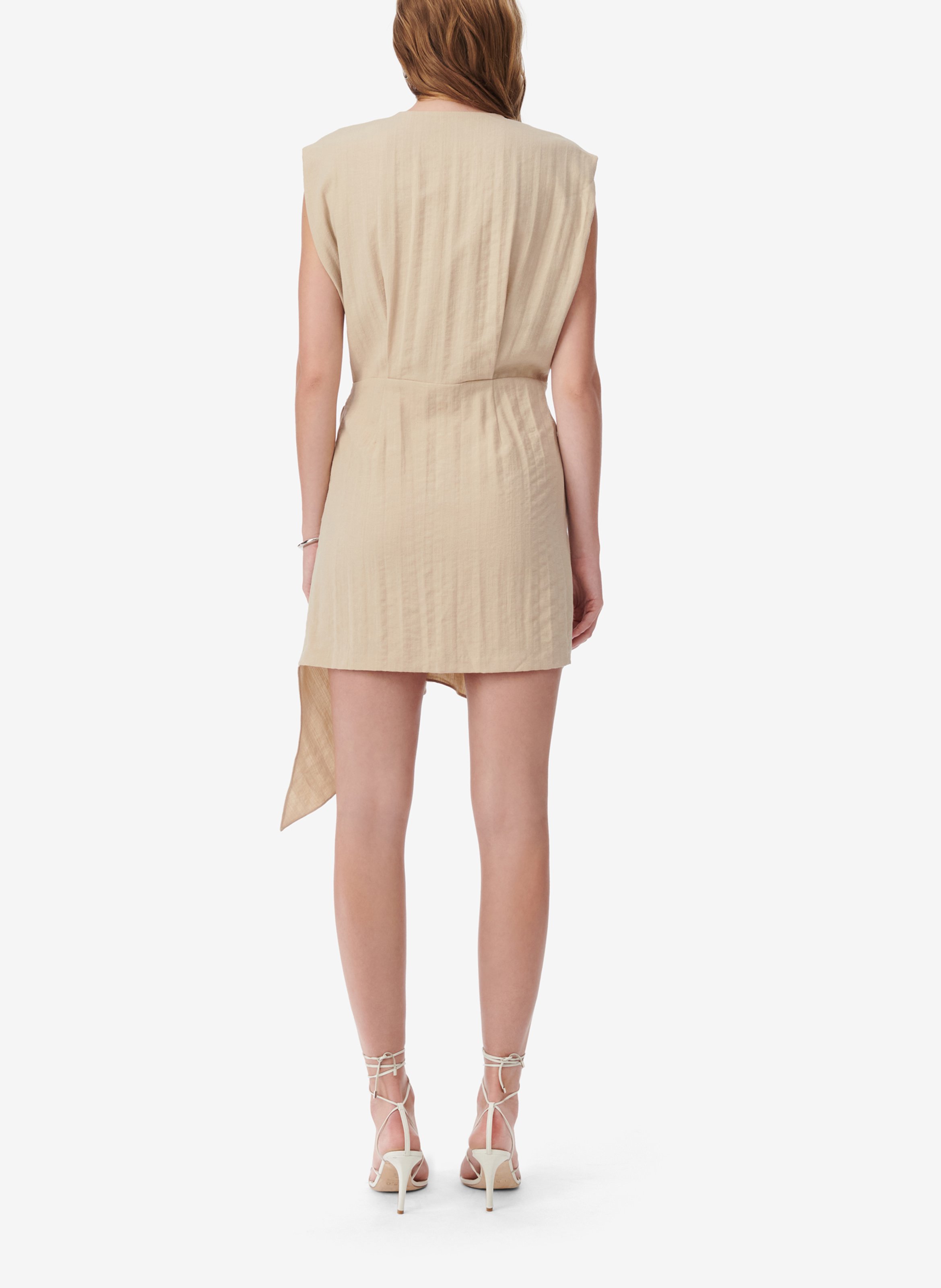 Robe courte sans manches drapée  IRO Beige