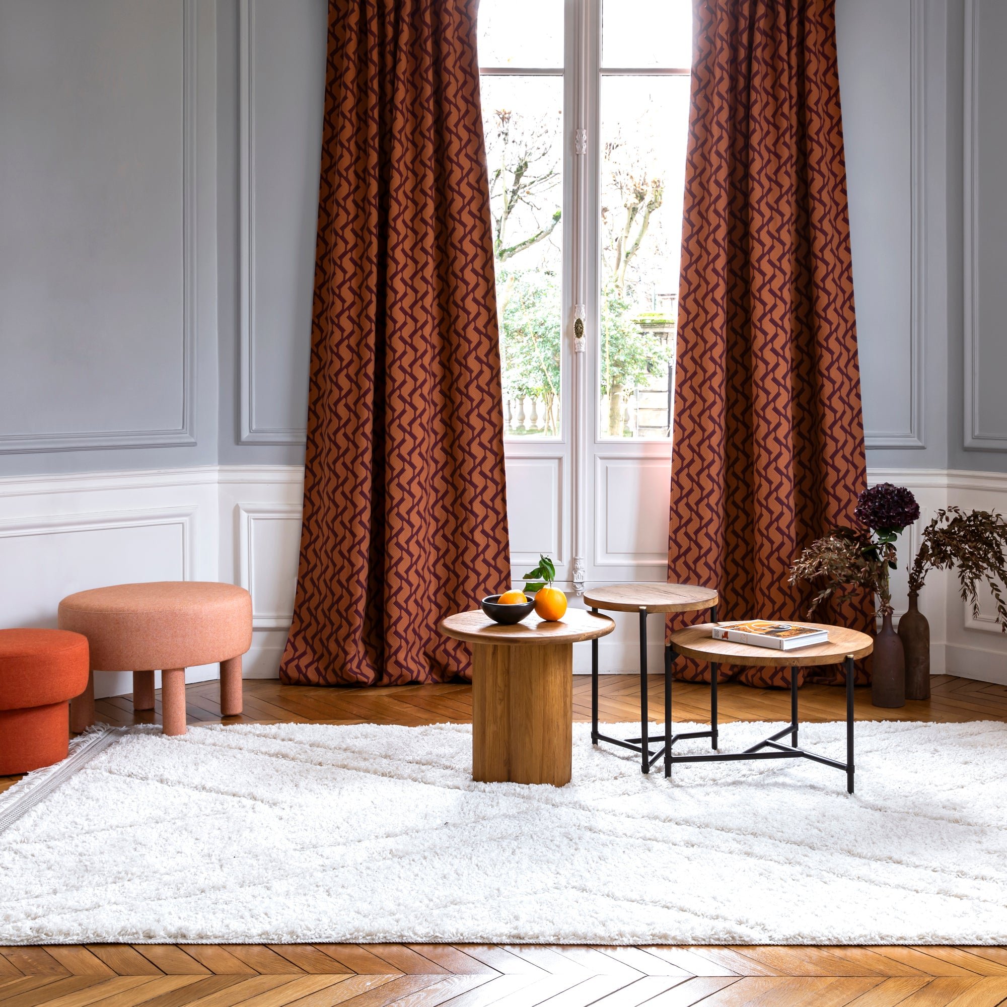 Curtain with loops MADURA Orange