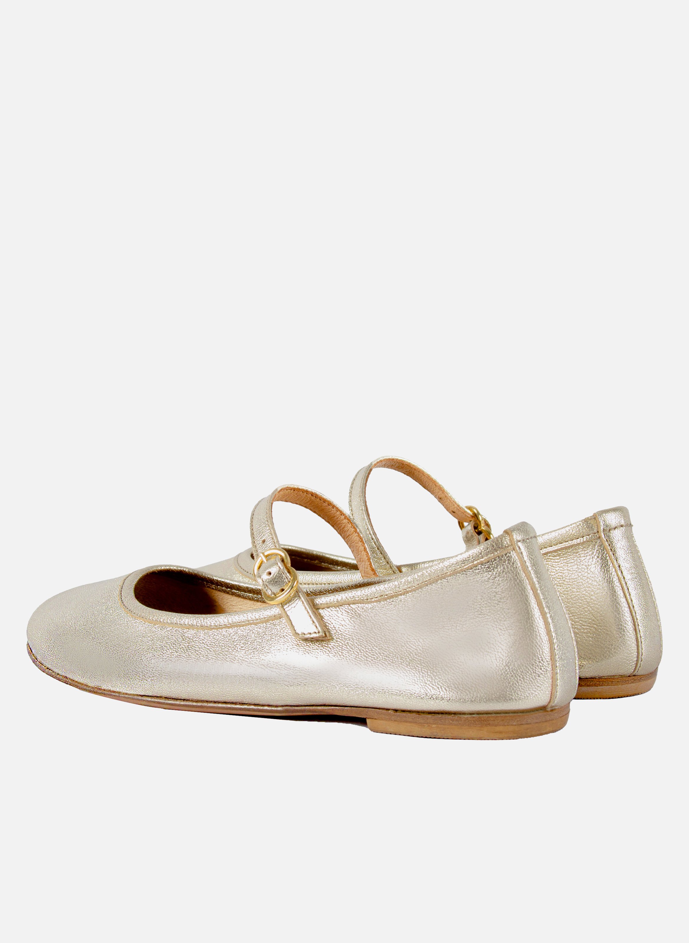 Metallic leather baby shoes JULES & JENN Golden