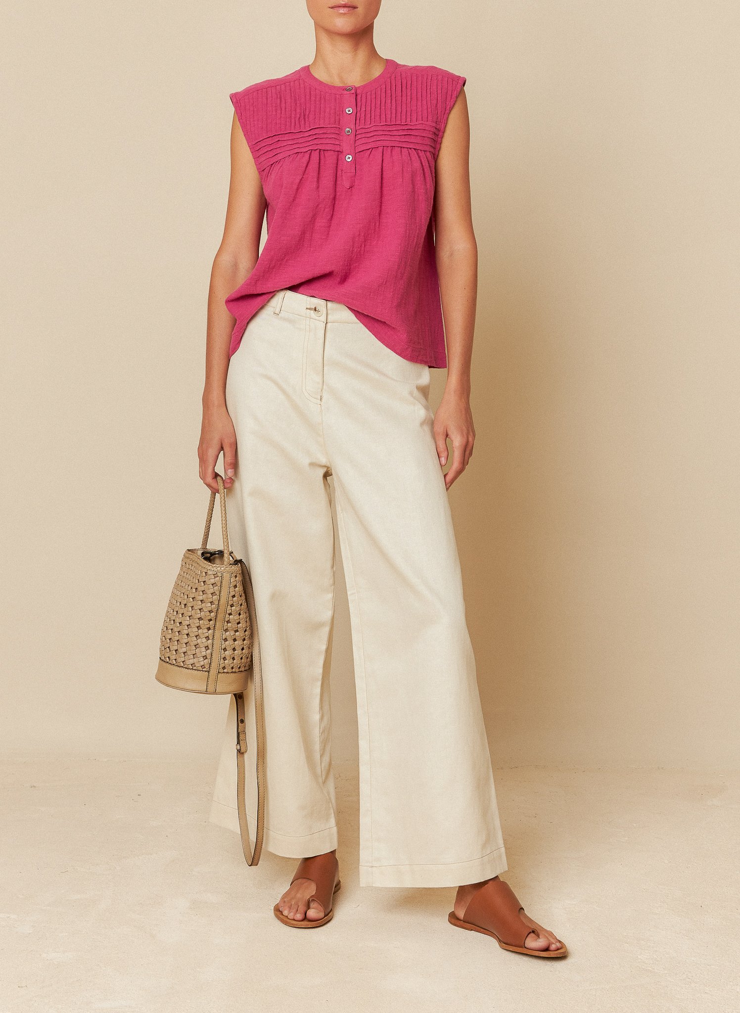 Cotton-blend chinos INDI & COLD Beige