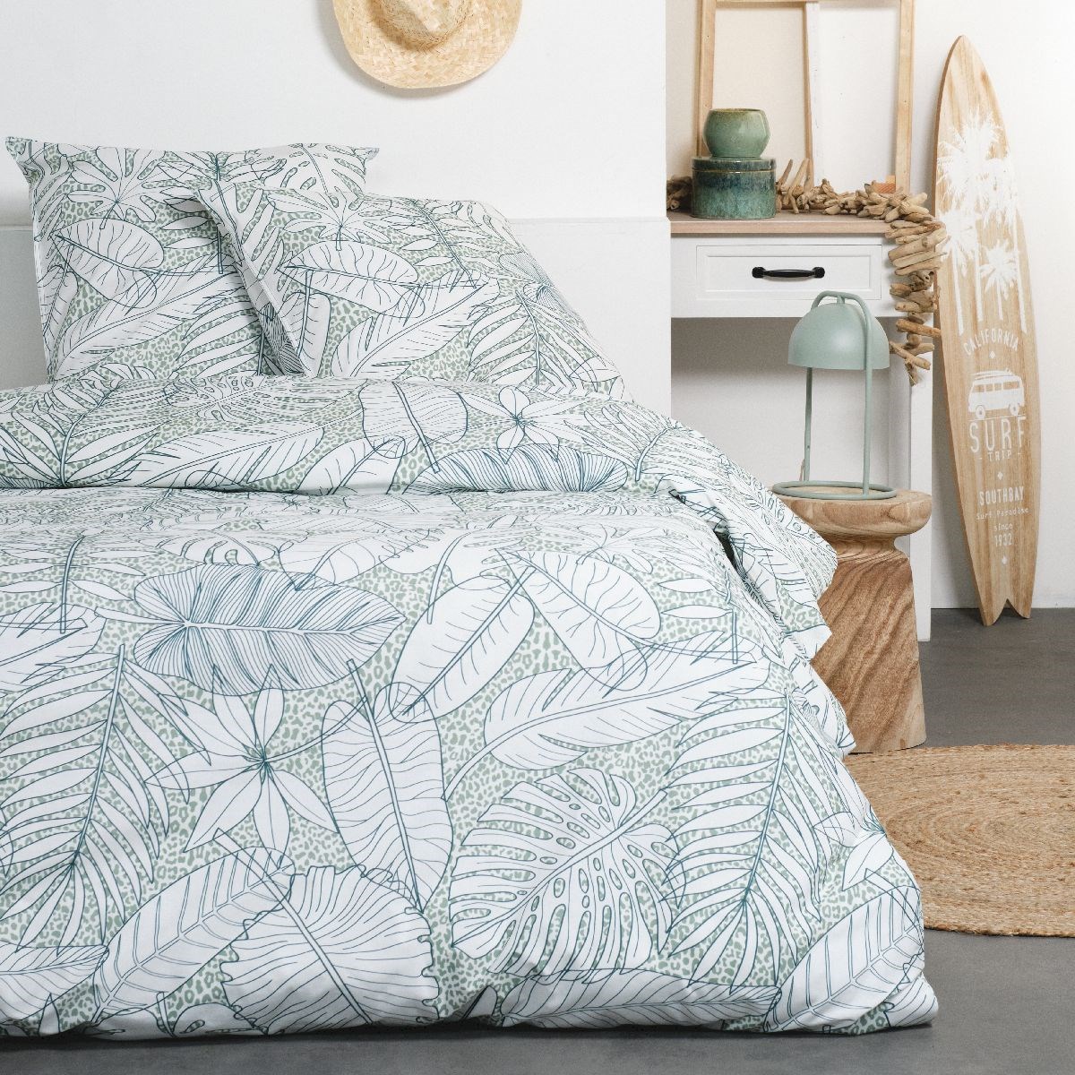 Printed cotton bedding set TODAY LINGE DE MAISON White