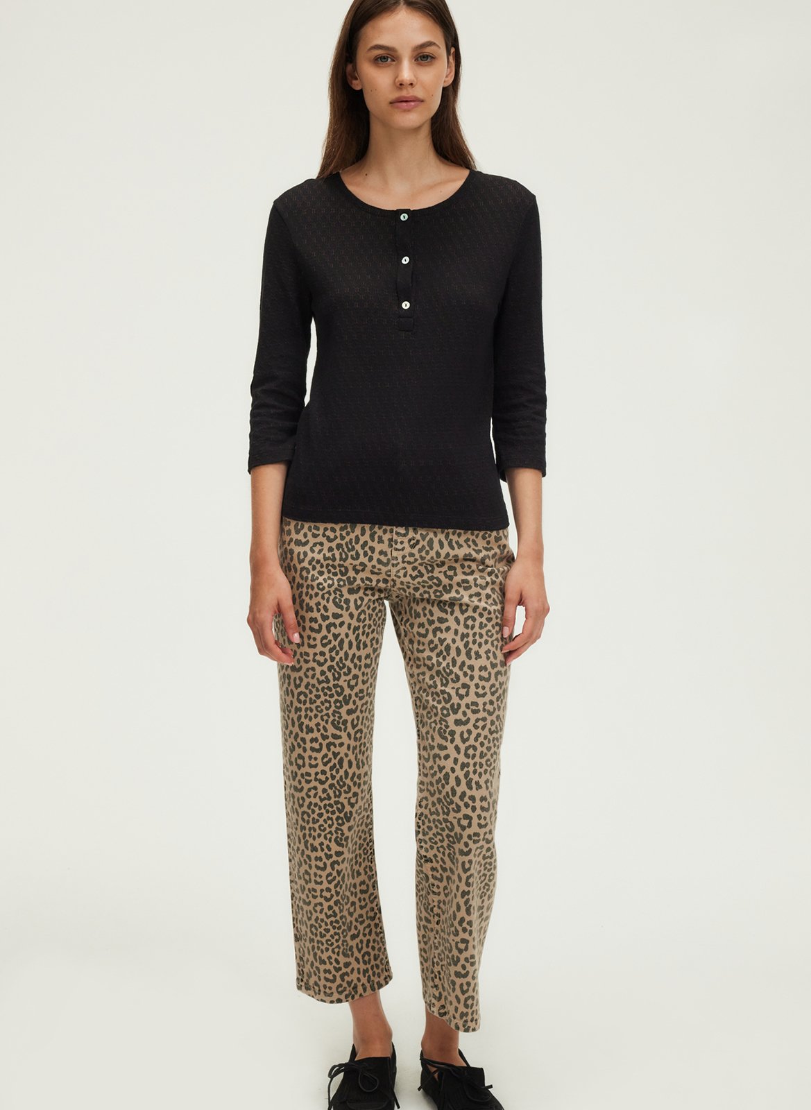 T-shirt van biokatoen met ronde hals PABLO Zwart