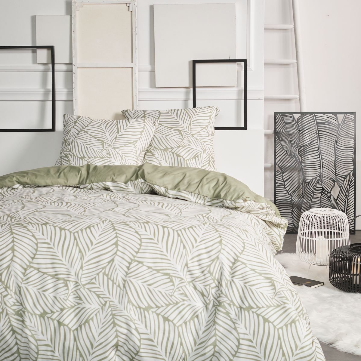 Printed cotton bed set TODAY LINGE DE MAISON Green