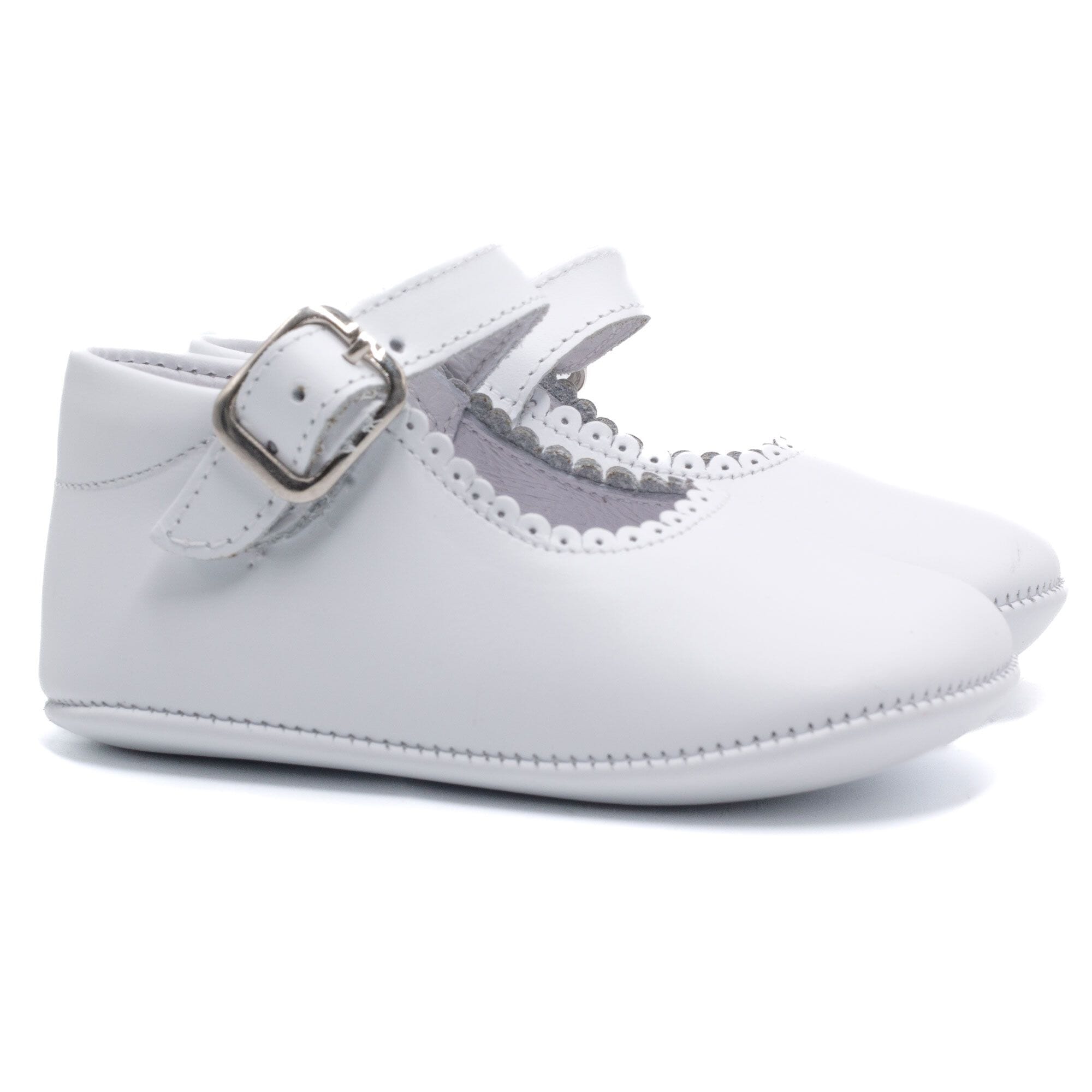Chausson cuir fille Boni & Sidonie Blanc