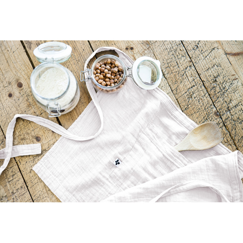 Chef apron in cotton gauze L'EFFET PAPILLON White