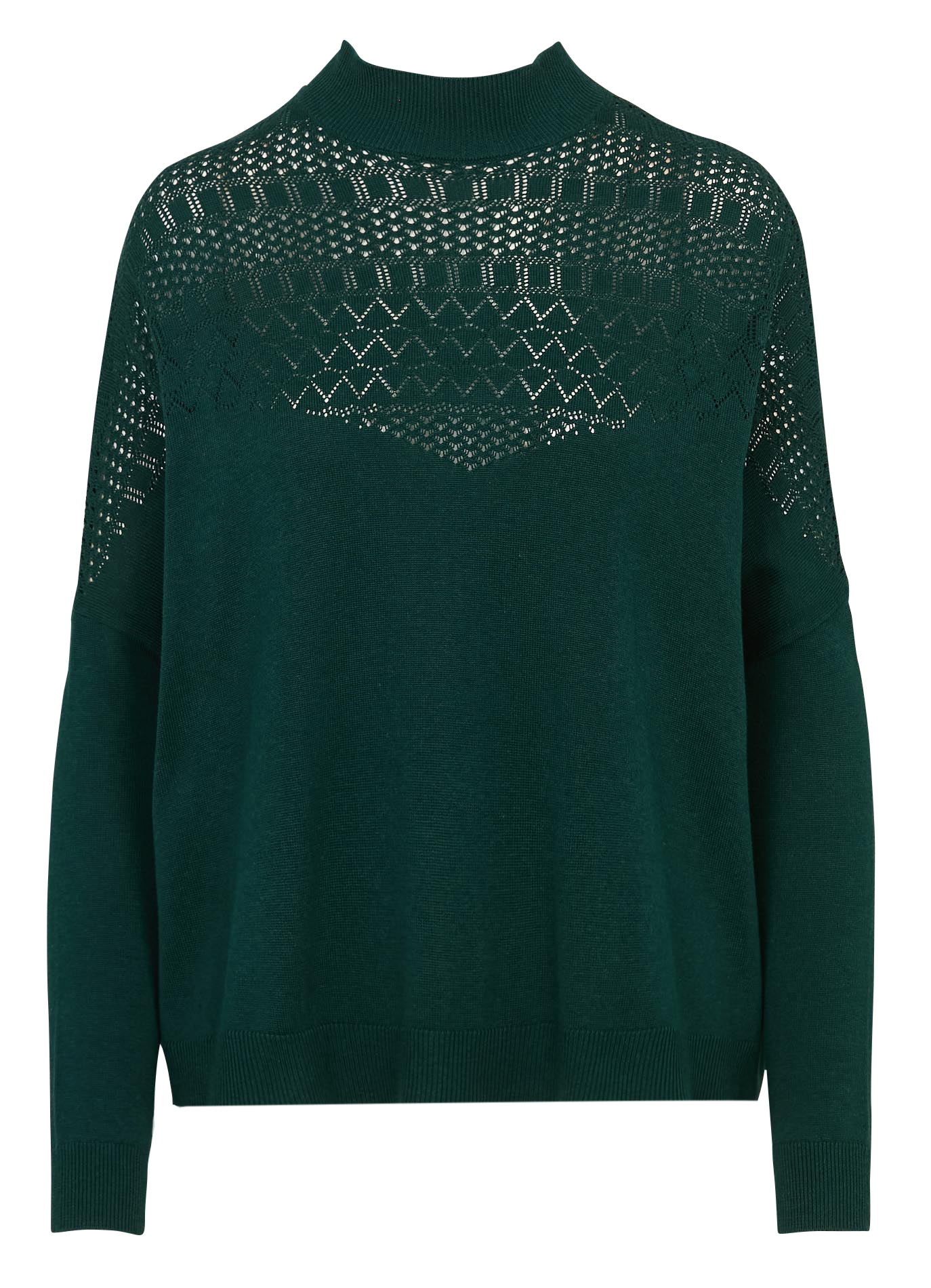 Long wool-blend knit cardigan I CODE Green