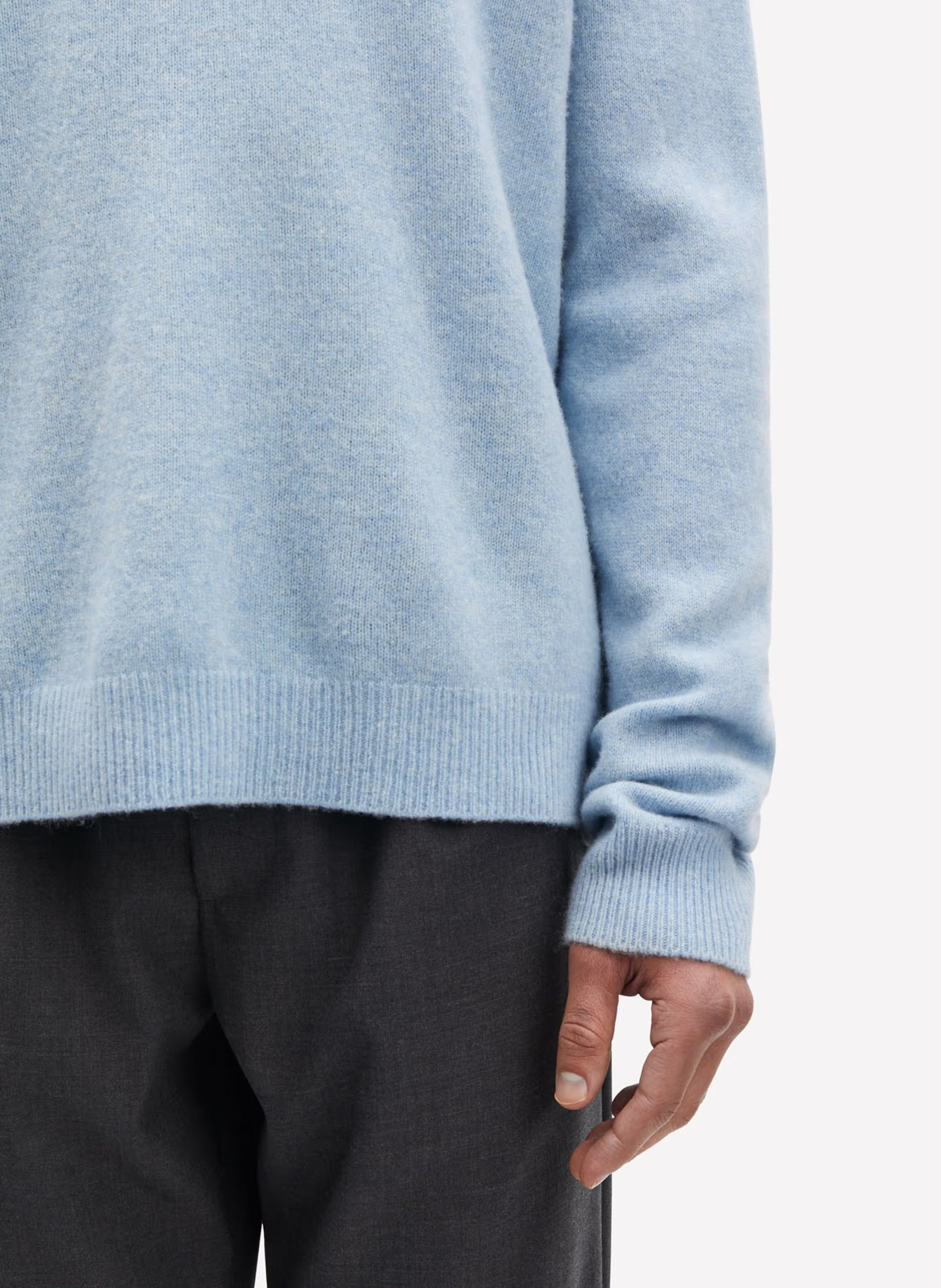 Pull col rond en laine mérinos SAMSOE SAMSOE Bleu