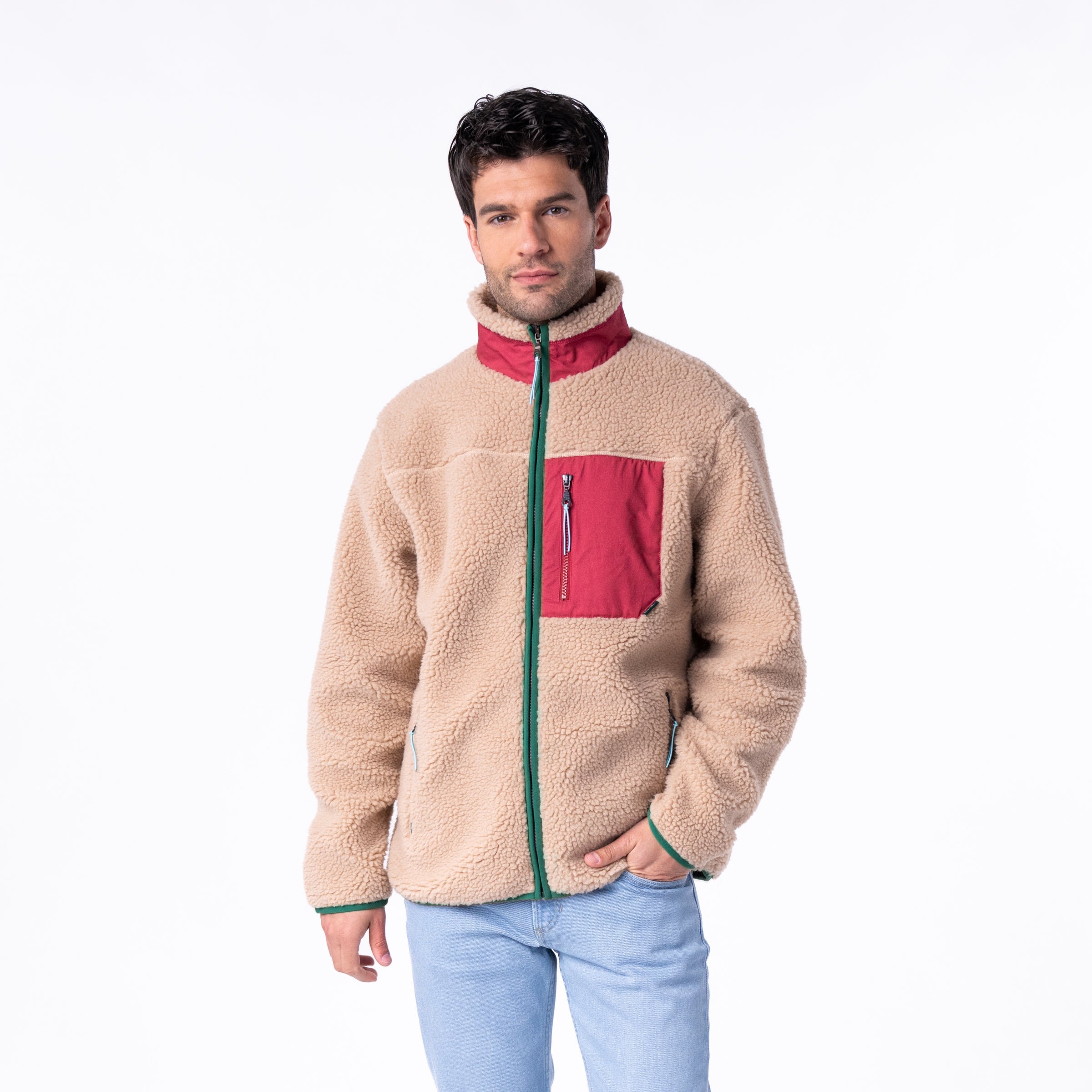 Sherpa zip-up jacket BILLYBELT Brown